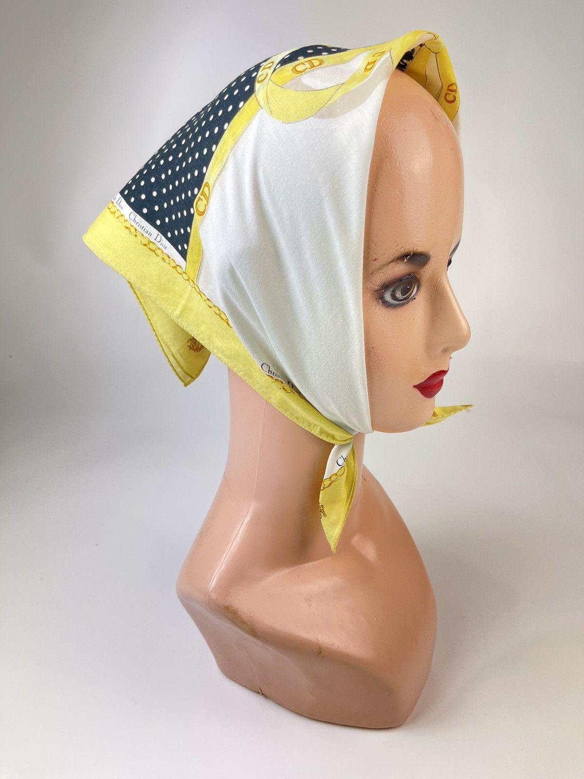 Christian Dior Monsieur × Vintage CHRISTIAN DIOR BANDANA HANDKERCHIEF NECKERCHIEF TURBAN Size ONE SIZE - 1 Thumbnail