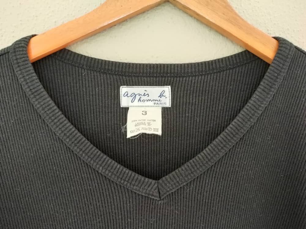 agnes b. Agnes B V Neck Long Sleeve T Size S / US 4 / IT 40 - 4 Thumbnail