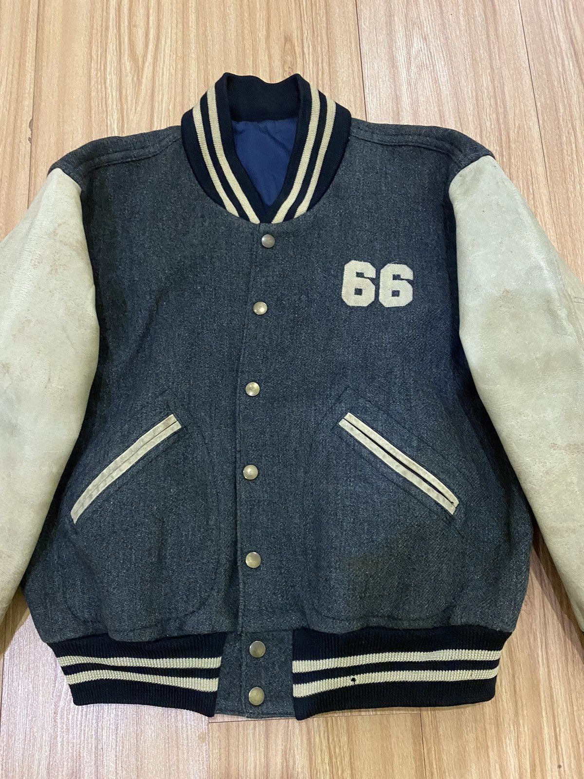 BIGI VINTAGE BIGI VARSITY LEATHER JACKET Size US S / EU 44-46 / 1 - 4 Thumbnail