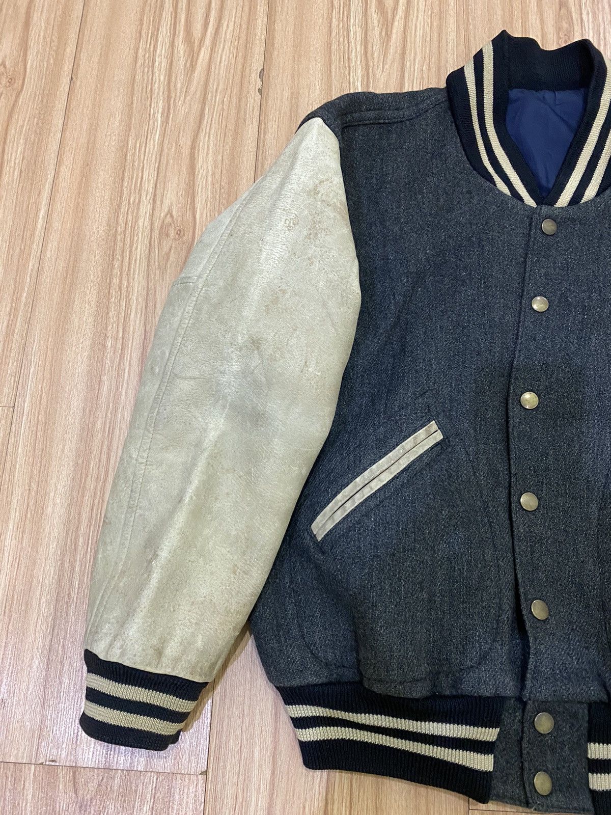 BIGI VINTAGE BIGI VARSITY LEATHER JACKET Size US S / EU 44-46 / 1 - 8 Thumbnail