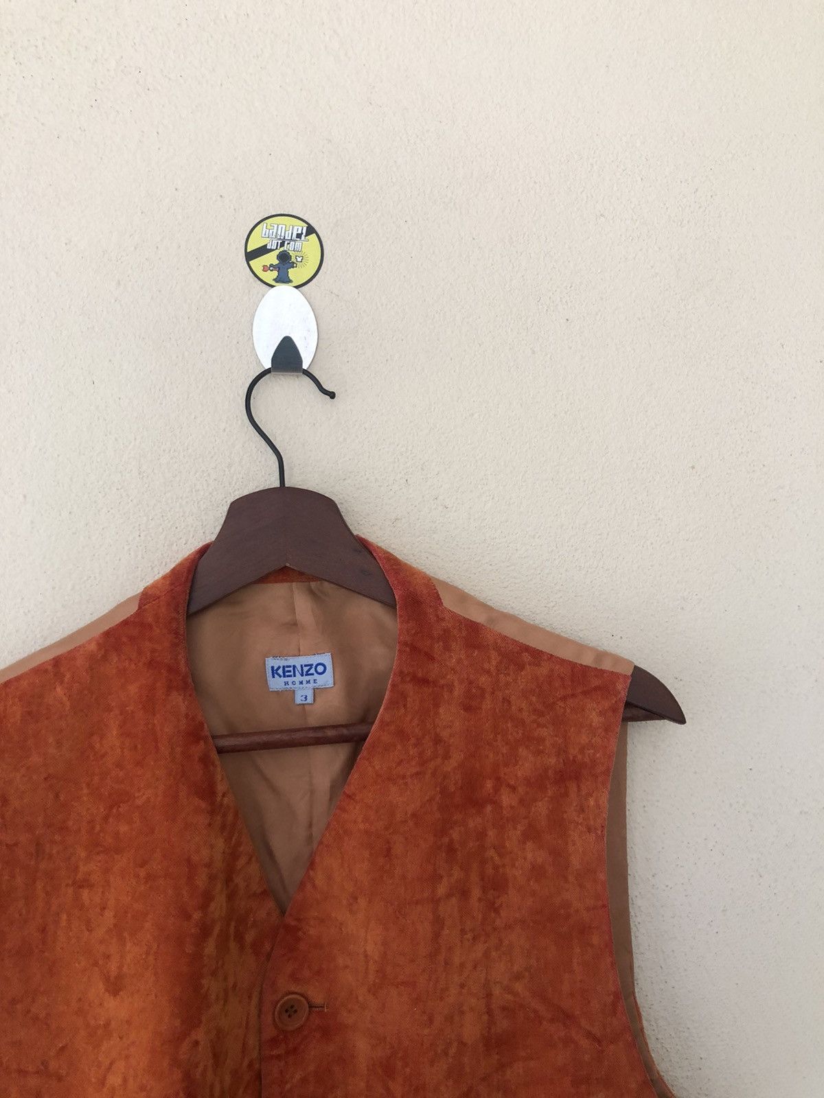 Kenzo × Vintage Velvet Kenzo Homme Orange Vest Size US L / EU 52-54 / 3 - 3 Thumbnail