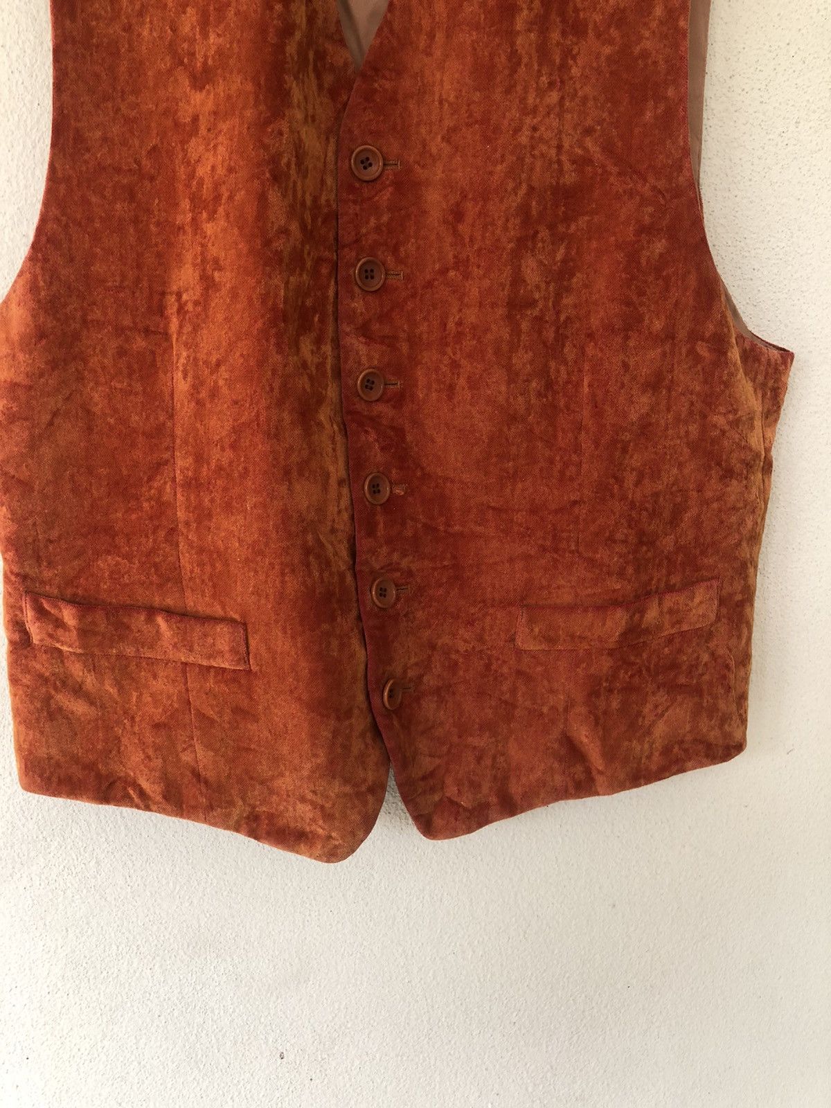Kenzo × Vintage Velvet Kenzo Homme Orange Vest Size US L / EU 52-54 / 3 - 4 Thumbnail