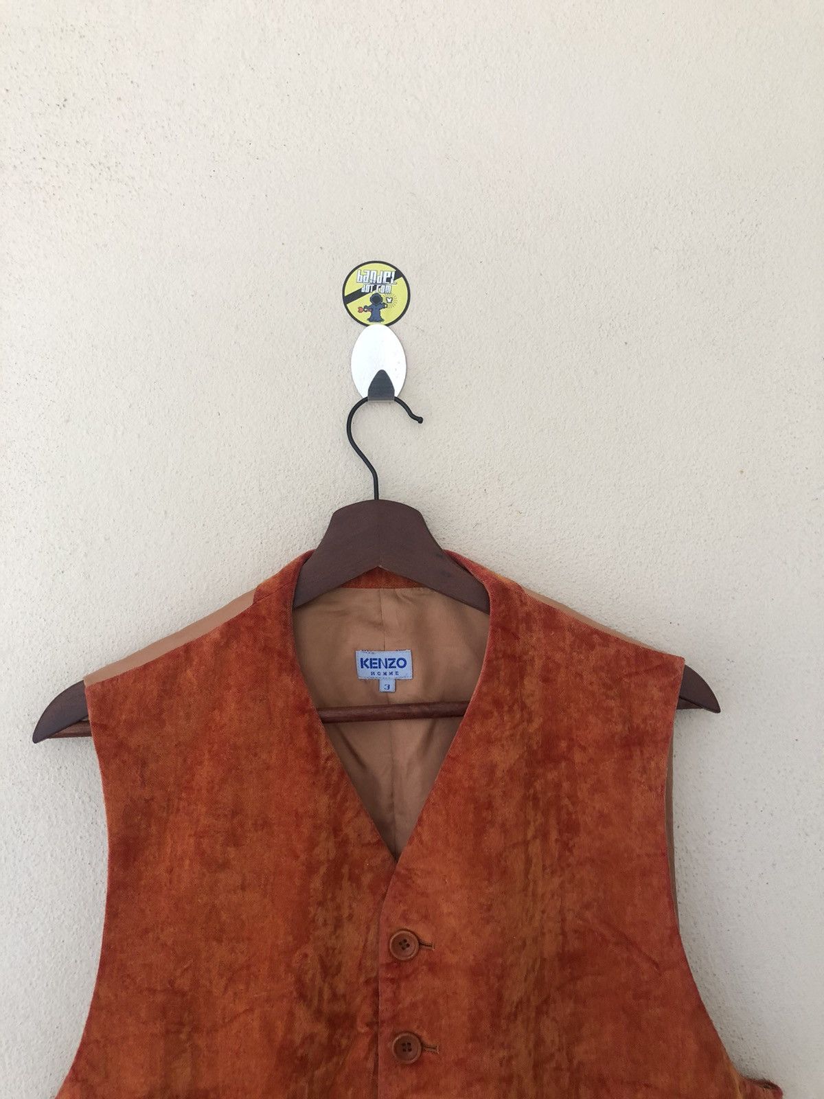 Kenzo × Vintage Velvet Kenzo Homme Orange Vest Size US L / EU 52-54 / 3 - 2 Thumbnail