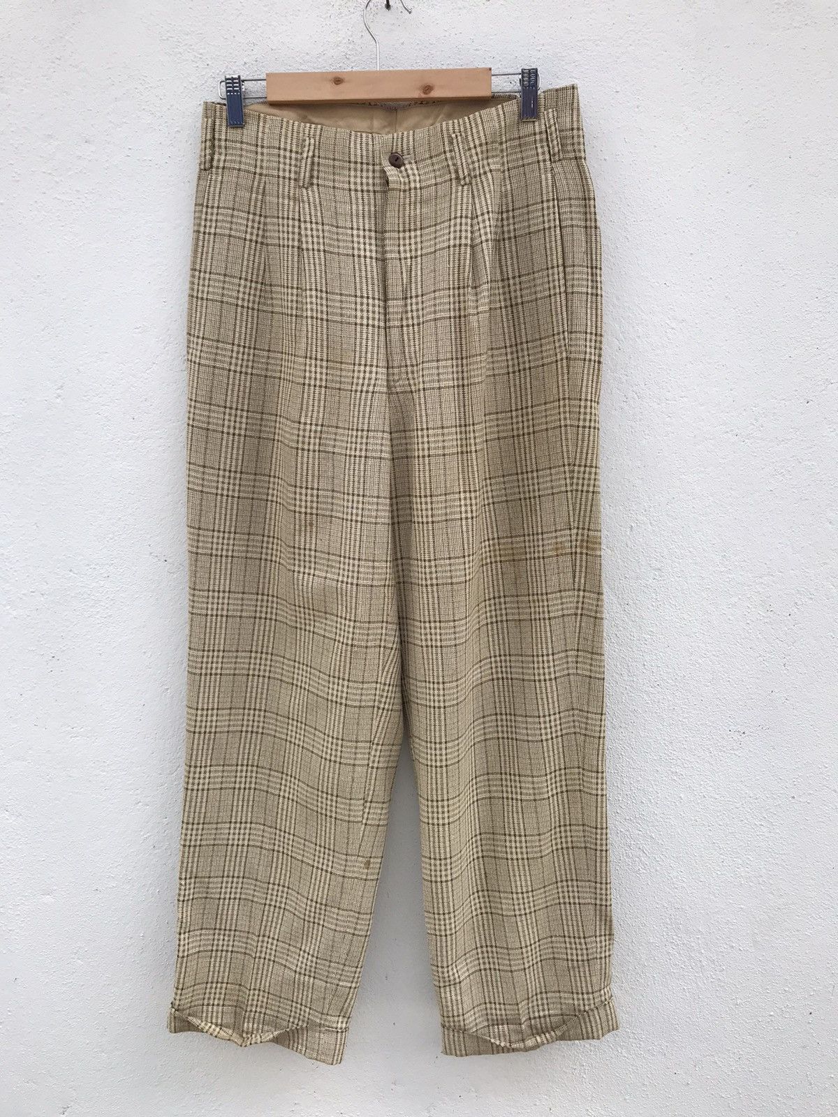 Dezert Vintage DEZERT + Checkers Baggy Wool Trousers Size US 31 - 1 Thumbnail