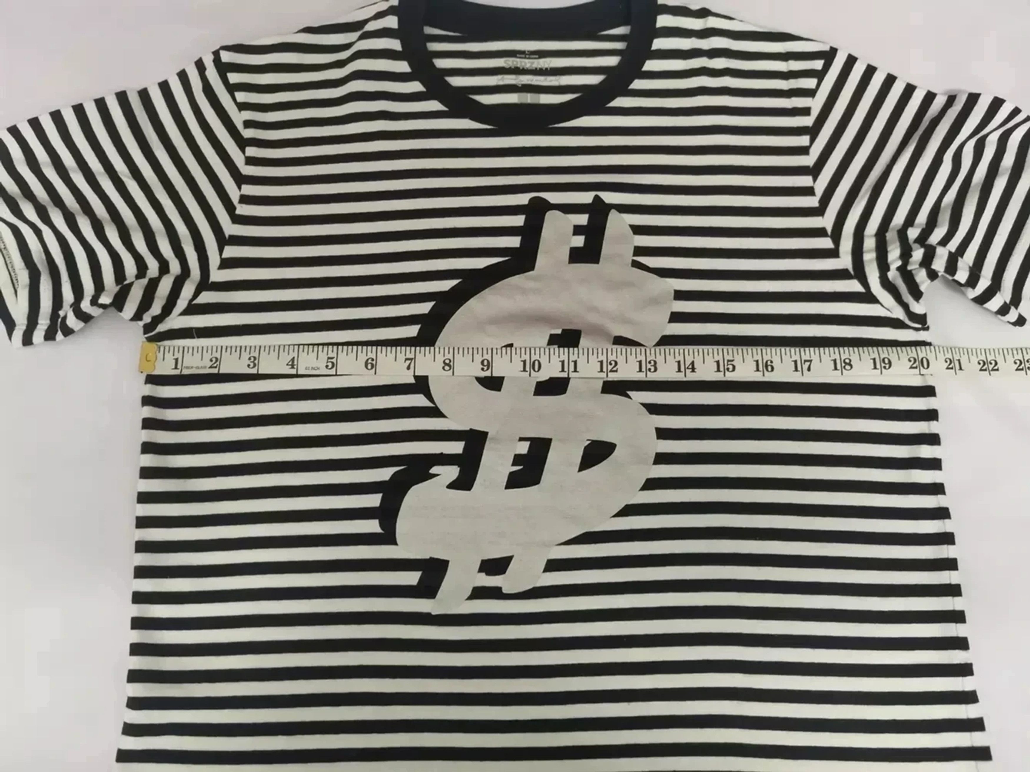 Andy Warhol Andy Warlhol Striped $ USD Tee Designer Art Streetwear Size US L / EU 52-54 / 3 - 5 Thumbnail