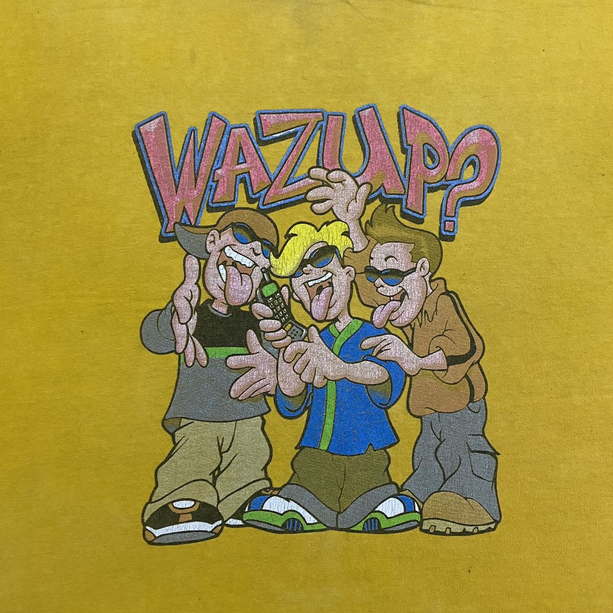 Vintage Vintage 90s Wazup? shirt Hip hop Size US L / EU 52-54 / 3 - 10 Thumbnail