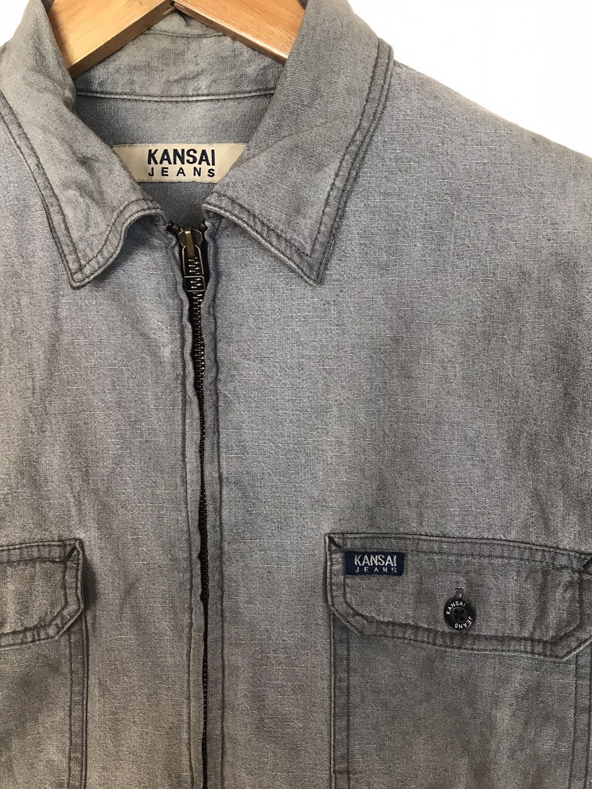 Kansai Yamamoto Vintage kansai jeans chambray denim shirt long sleeve zipper Size US M / EU 48-50 / 2 - 2 Thumbnail