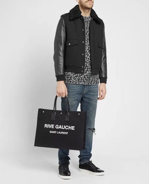 Saint Laurent Paris 19FW Leather Sleeve Aviator Wool Jacket Sz44 Size US S / EU 44-46 / 1 - 13 Thumbnail
