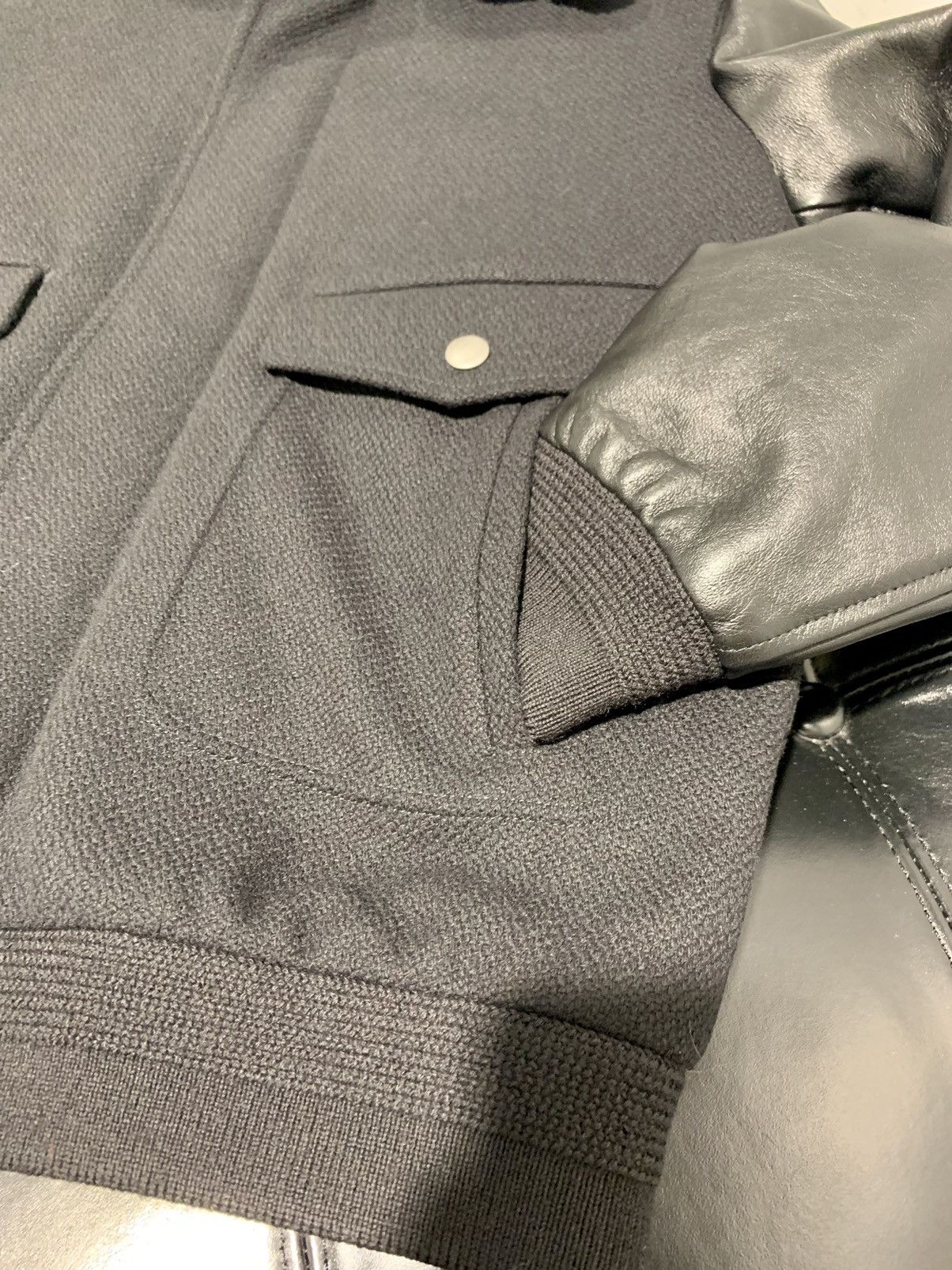 Saint Laurent Paris 19FW Leather Sleeve Aviator Wool Jacket Sz44 Size US S / EU 44-46 / 1 - 5 Thumbnail