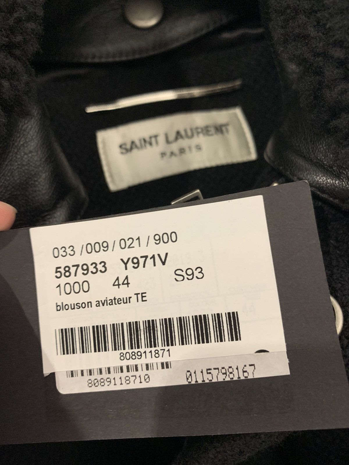Saint Laurent Paris 19FW Leather Sleeve Aviator Wool Jacket Sz44 Size US S / EU 44-46 / 1 - 6 Thumbnail