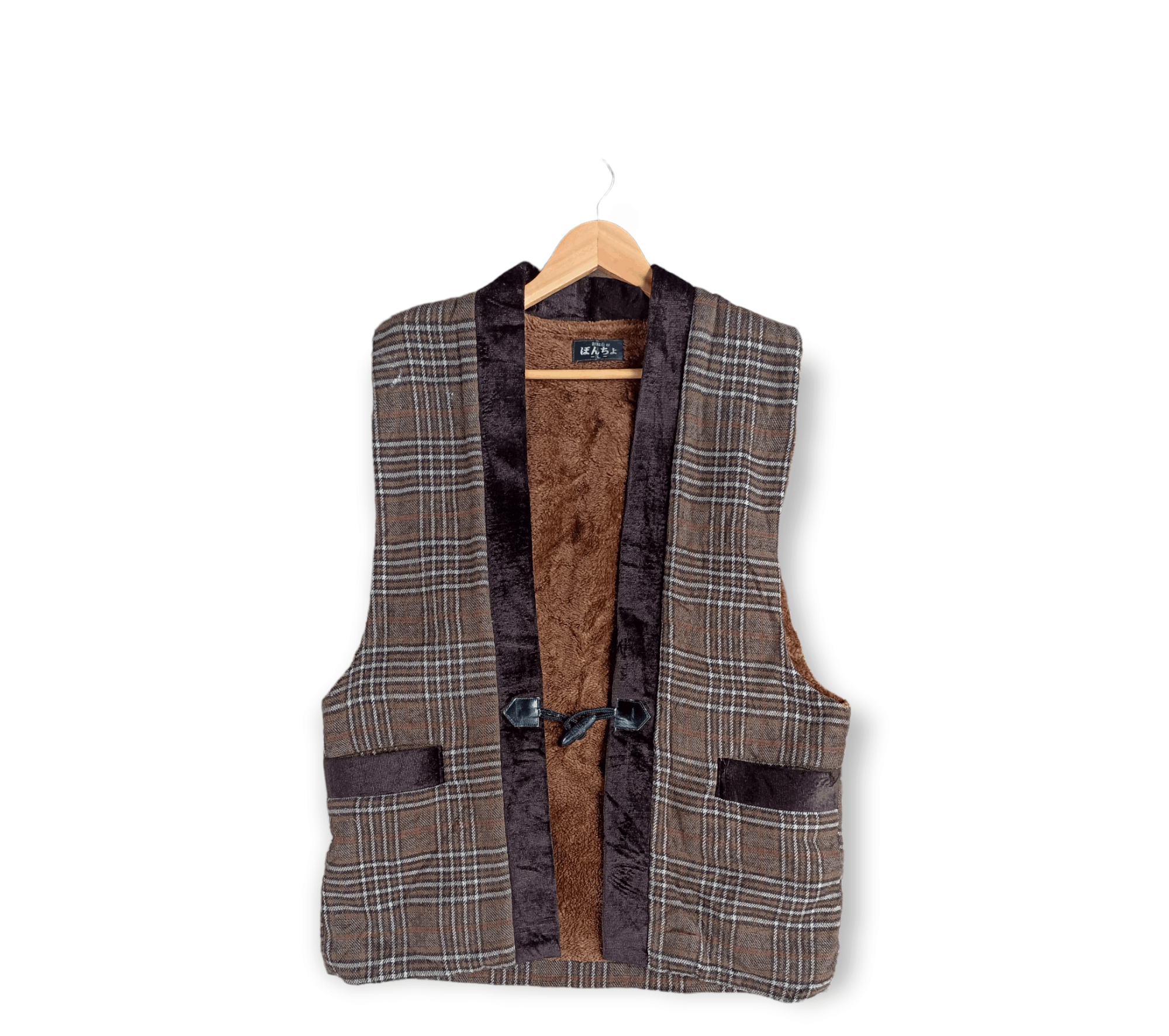 Japanese Brand × Vintage Vintage Japan Brand checkered Vest lining fleece Size US L / EU 52-54 / 3 - 1 Thumbnail