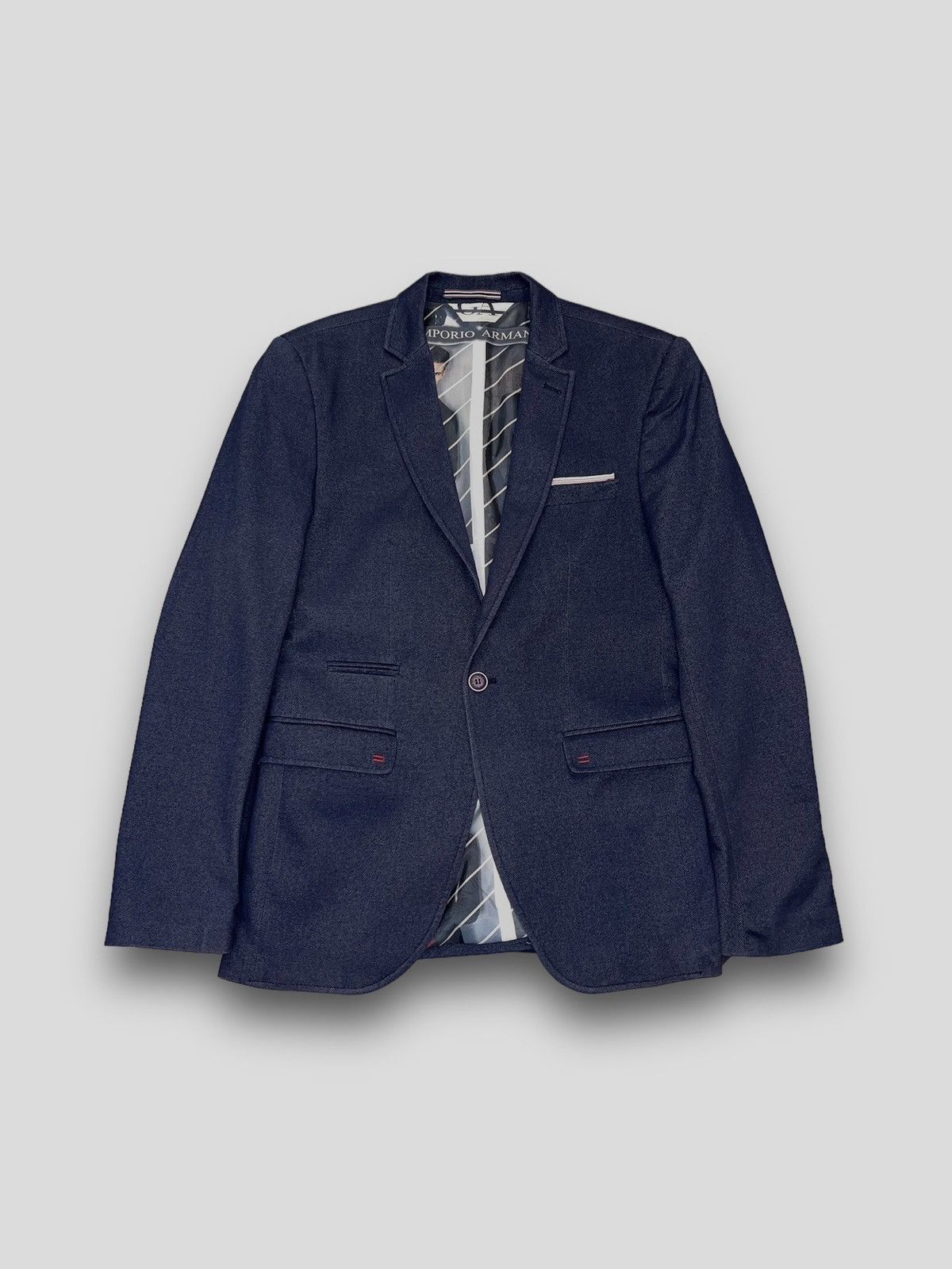 Armani × Emporio Armani × Giorgio Armani Emporio Armani Denim Navy Blazer Jacket Size US M / EU 48-50 / 2 - 1 Thumbnail