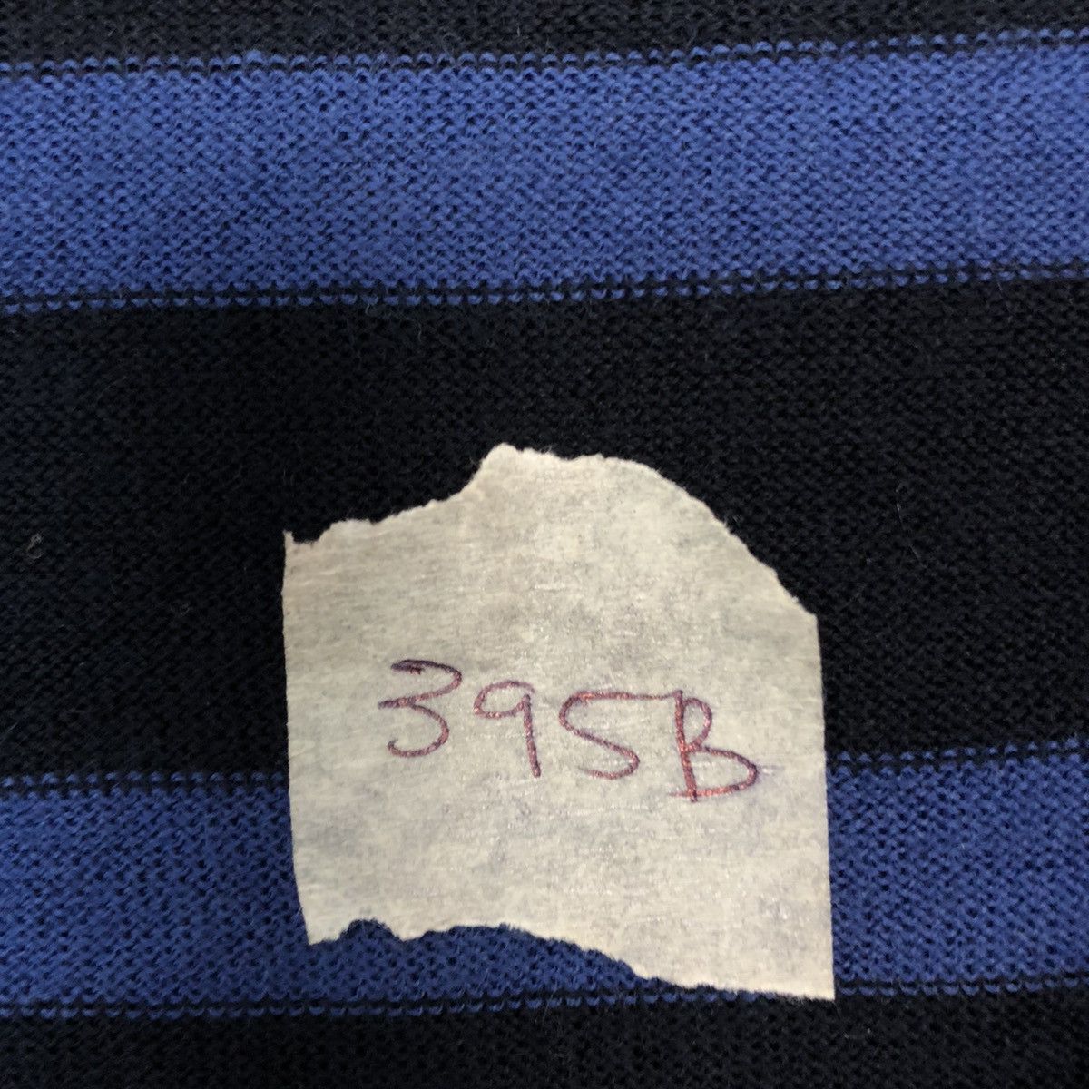 Homespun Knitwear Extra Fine Marine Wool Blue Stripe Knitwear cardigan#395B Size US M / EU 48-50 / 2 - 10 Thumbnail