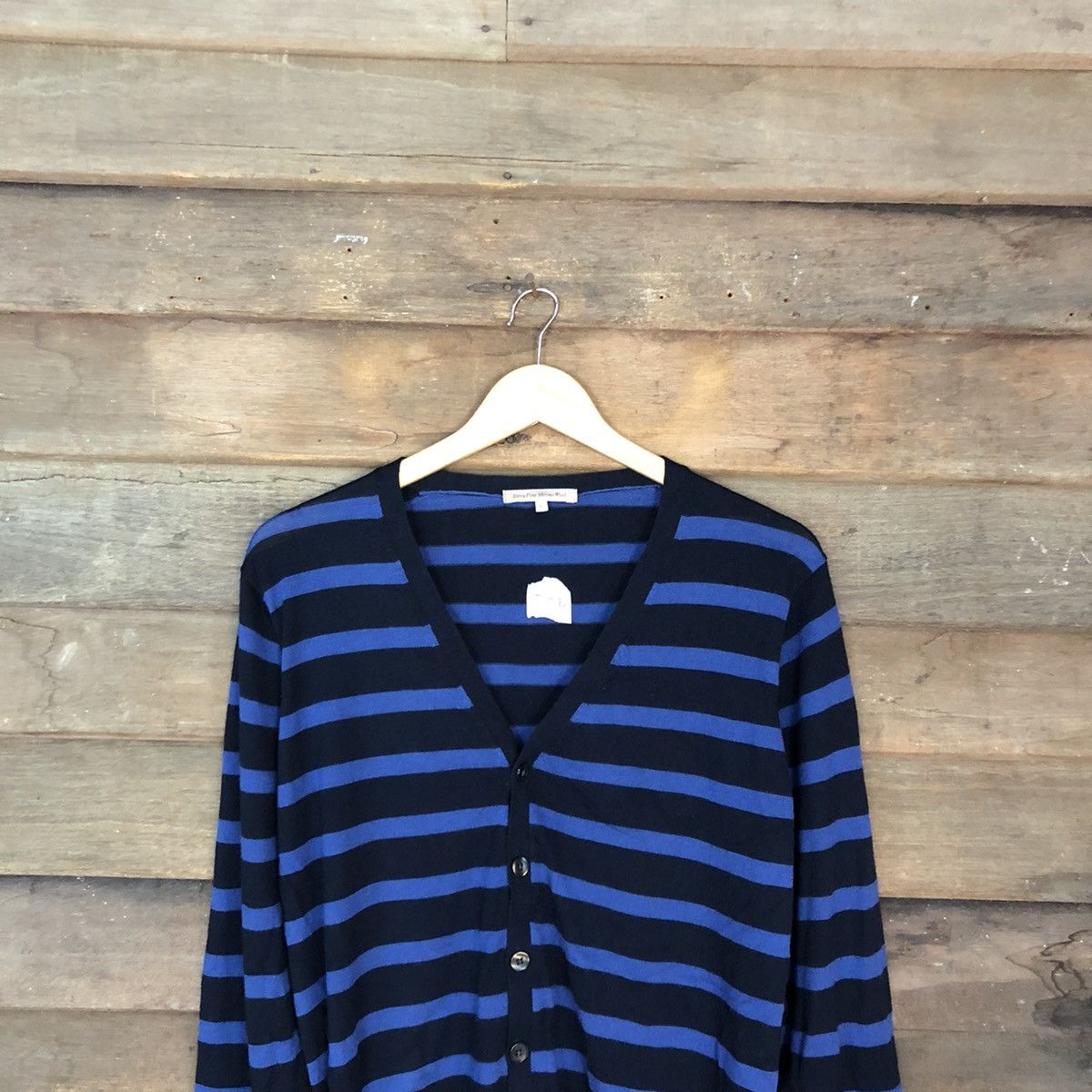 Homespun Knitwear Extra Fine Marine Wool Blue Stripe Knitwear cardigan#395B Size US M / EU 48-50 / 2 - 9 Thumbnail