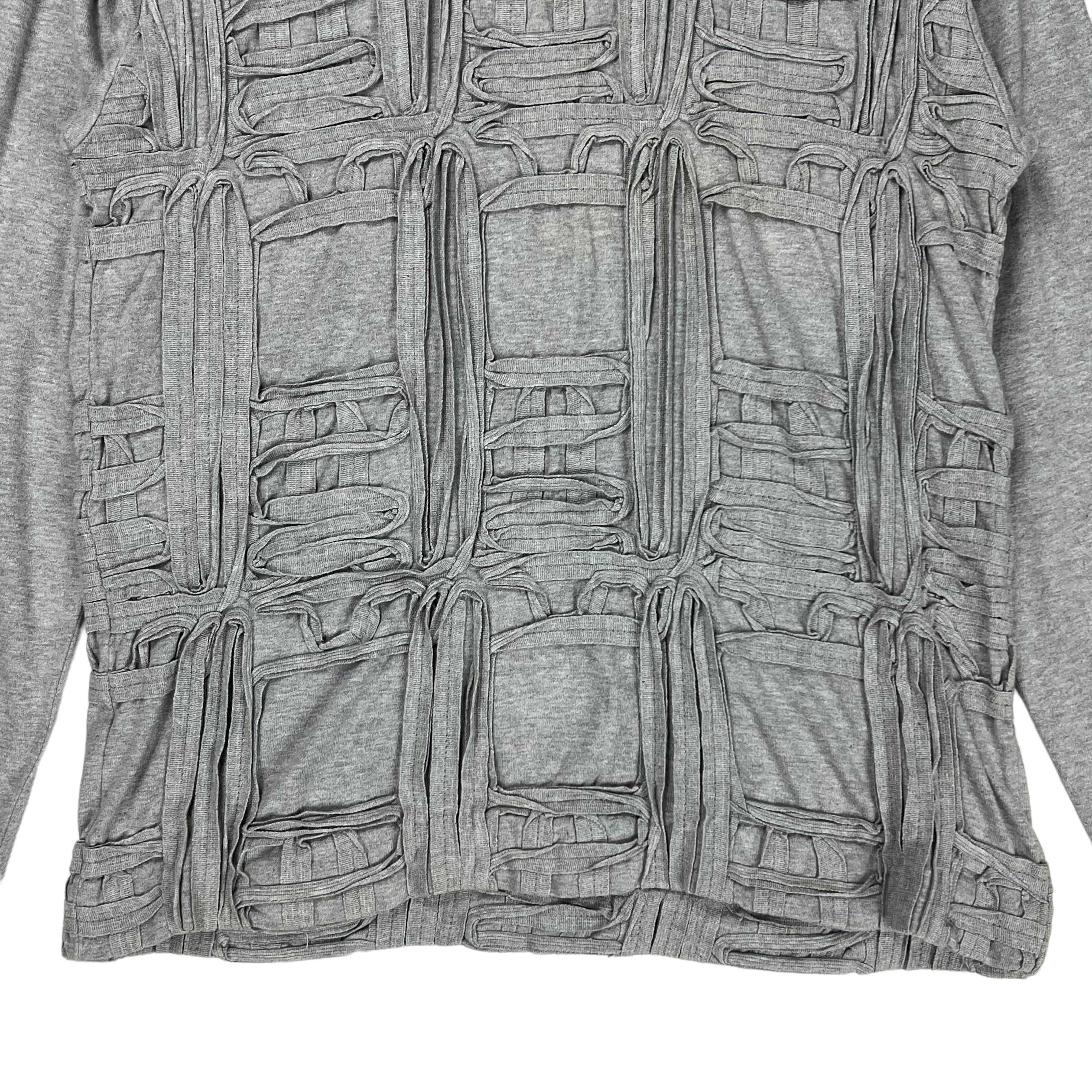 Issey Miyake HAI Gray Front-Back Embroidery Patchwork Sweater Size US L / EU 52-54 / 3 - 9 Thumbnail