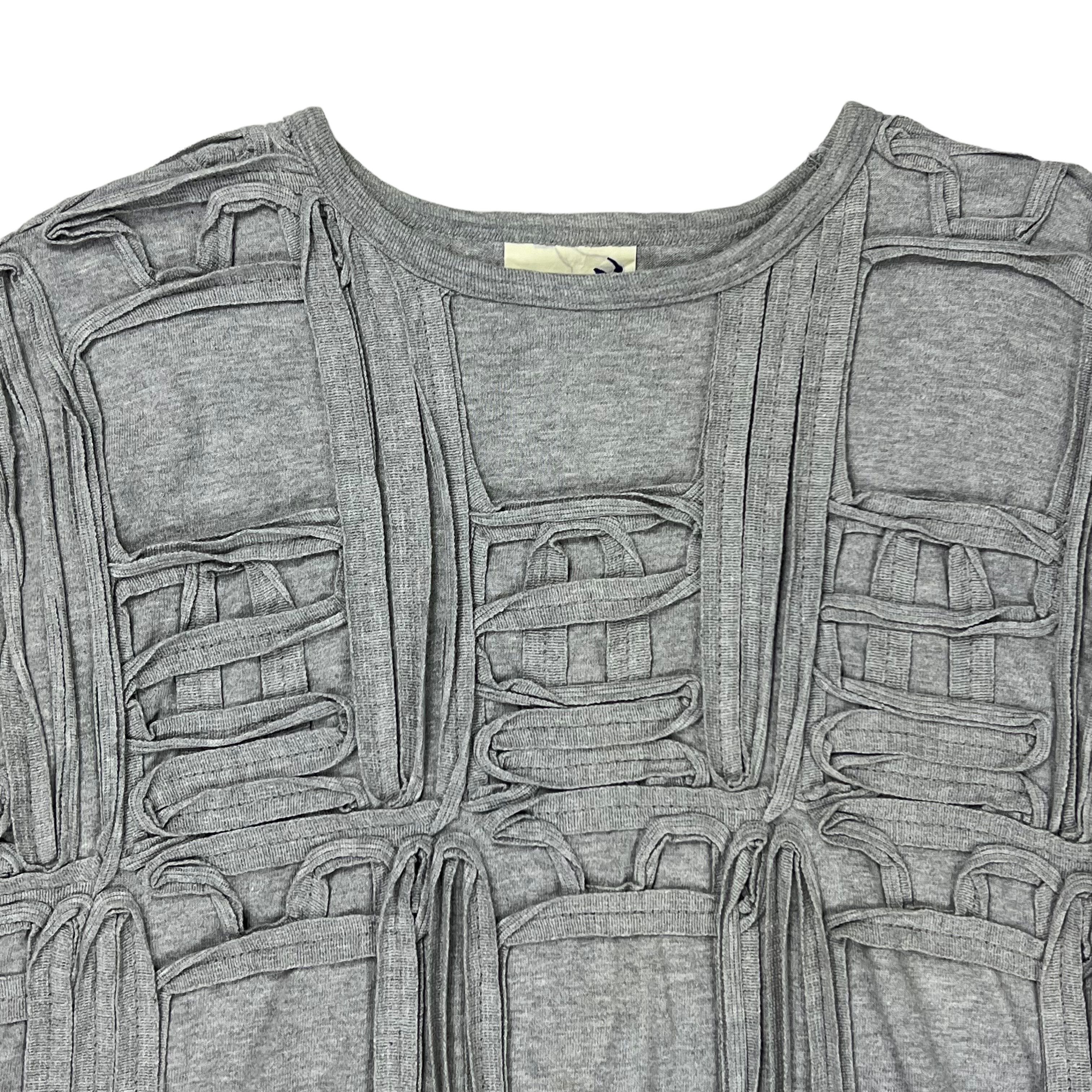 Issey Miyake HAI Gray Front-Back Embroidery Patchwork Sweater Size US L / EU 52-54 / 3 - 4 Thumbnail