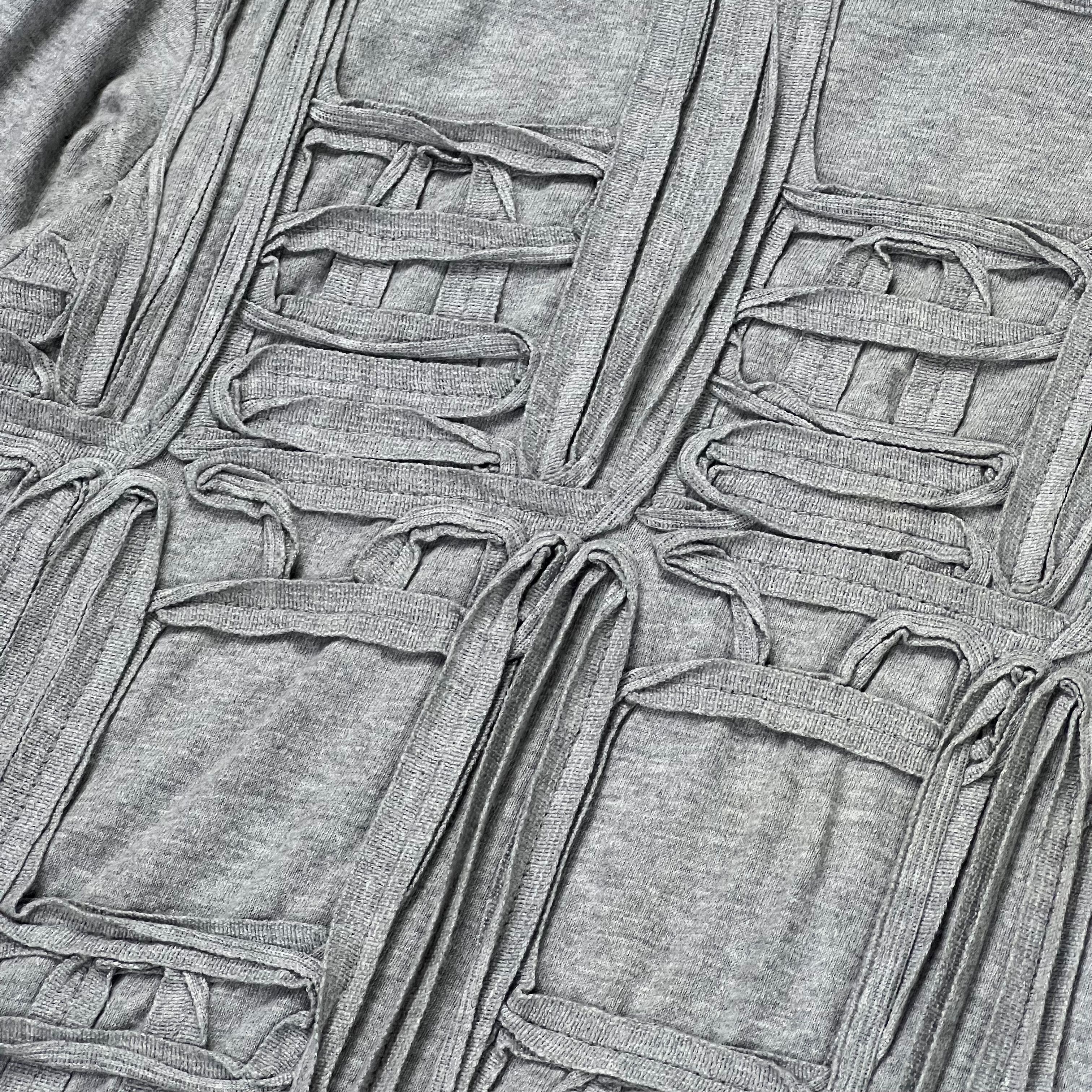 Issey Miyake HAI Gray Front-Back Embroidery Patchwork Sweater Size US L / EU 52-54 / 3 - 8 Thumbnail