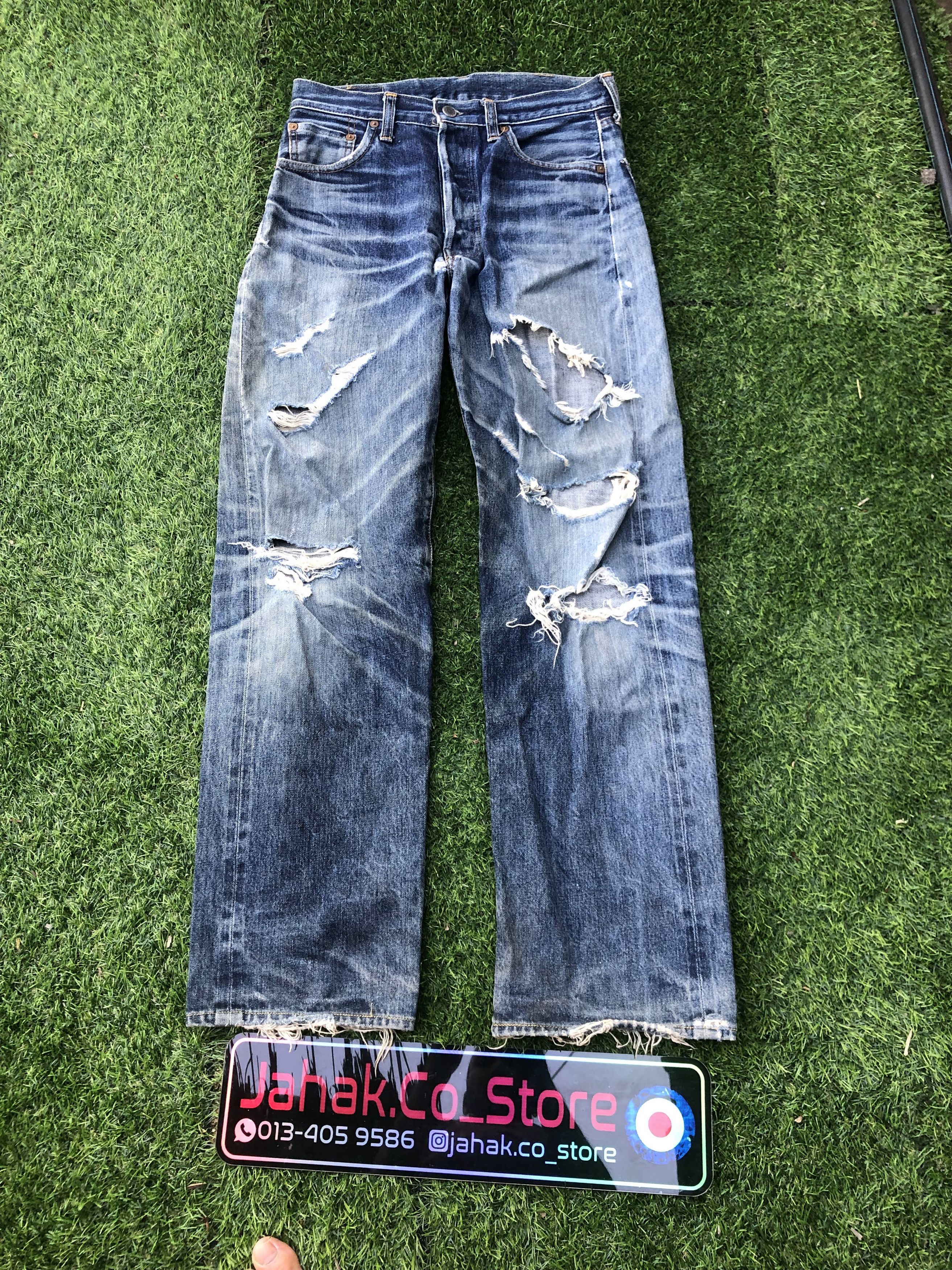 Levi's Vintage Levi's Big E Japan Ripped Jeans (P014) Size US 30 / EU 46 - 1 Thumbnail