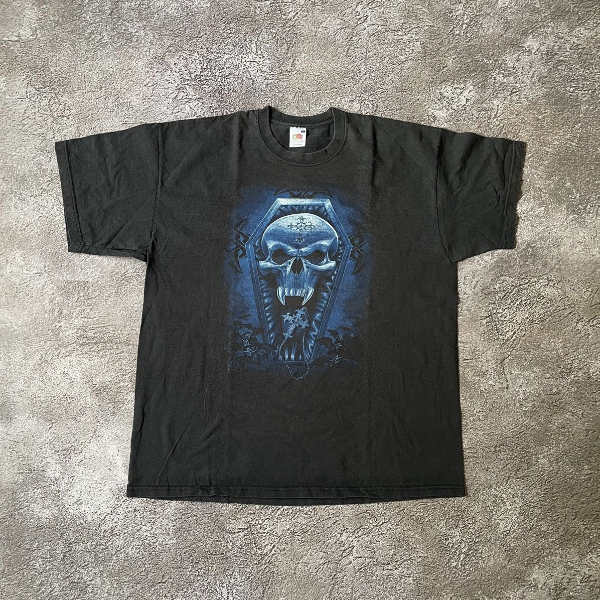Band Tees Vintage Y2K BONES ABSTRACT CREEPY VAMP ANGRY HORROR SKELETON Size US XL / EU 56 / 4 - 2 Thumbnail
