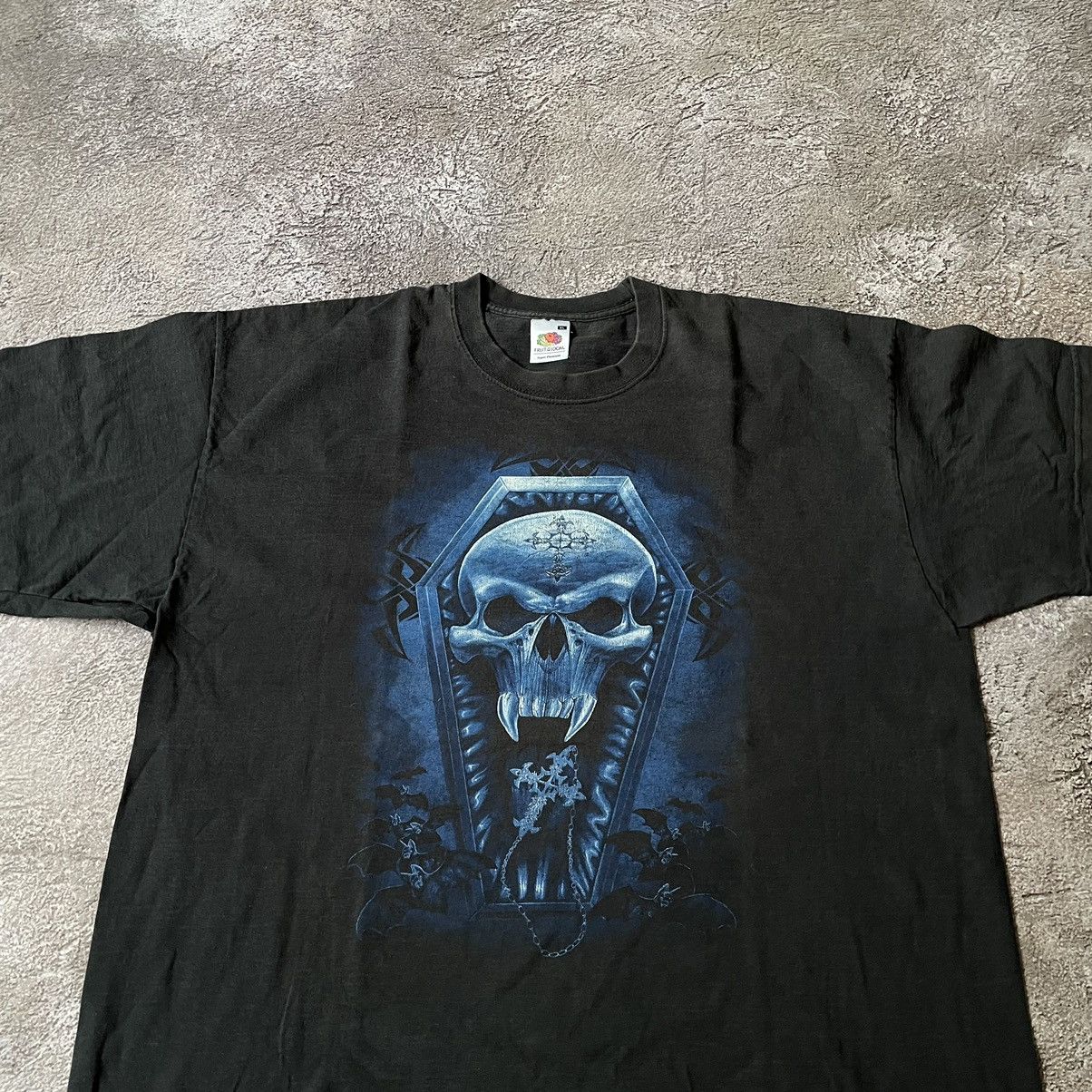 Band Tees Vintage Y2K BONES ABSTRACT CREEPY VAMP ANGRY HORROR SKELETON Size US XL / EU 56 / 4 - 5 Thumbnail