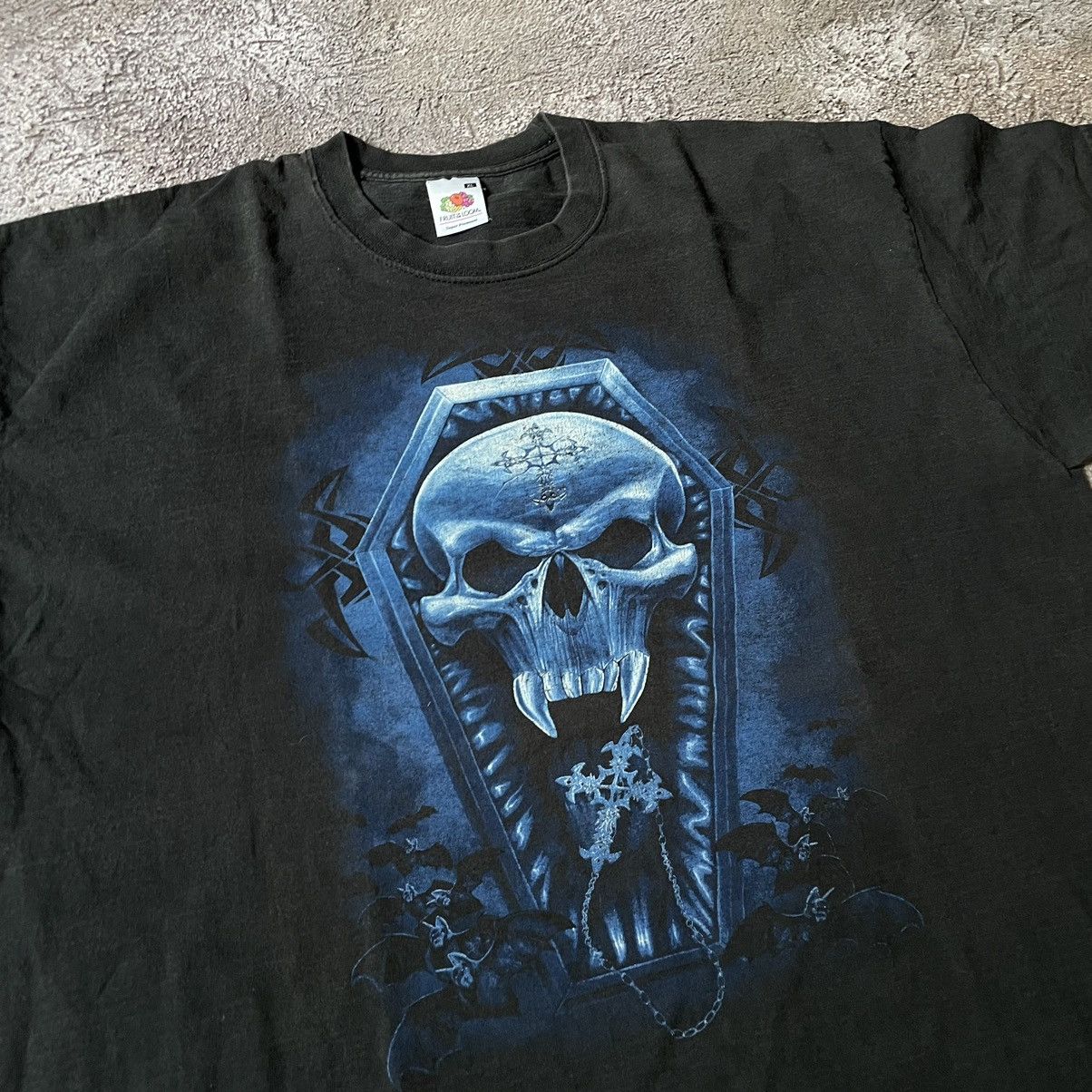 Band Tees Vintage Y2K BONES ABSTRACT CREEPY VAMP ANGRY HORROR SKELETON Size US XL / EU 56 / 4 - 6 Thumbnail