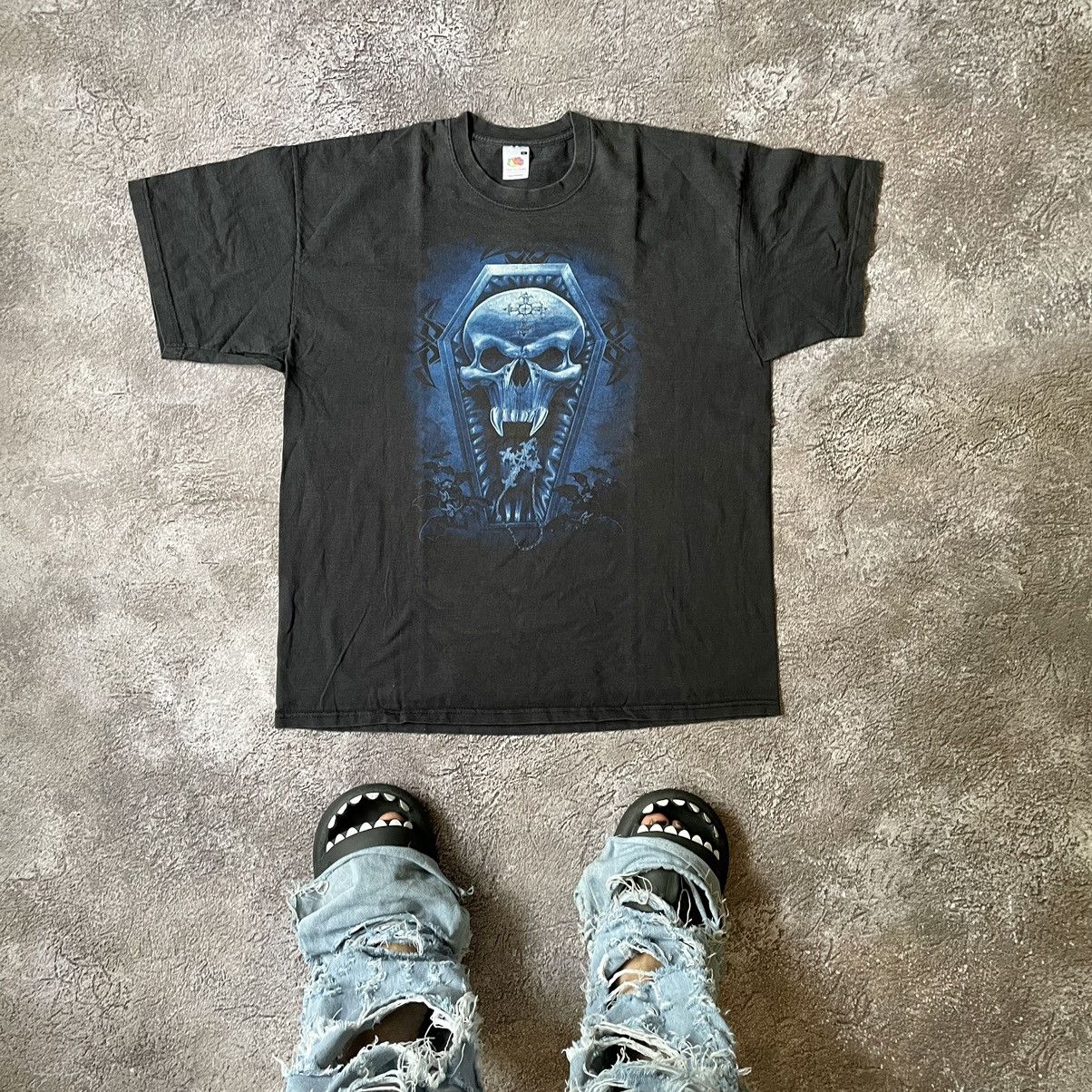 Band Tees Vintage Y2K BONES ABSTRACT CREEPY VAMP ANGRY HORROR SKELETON Size US XL / EU 56 / 4 - 1 Thumbnail