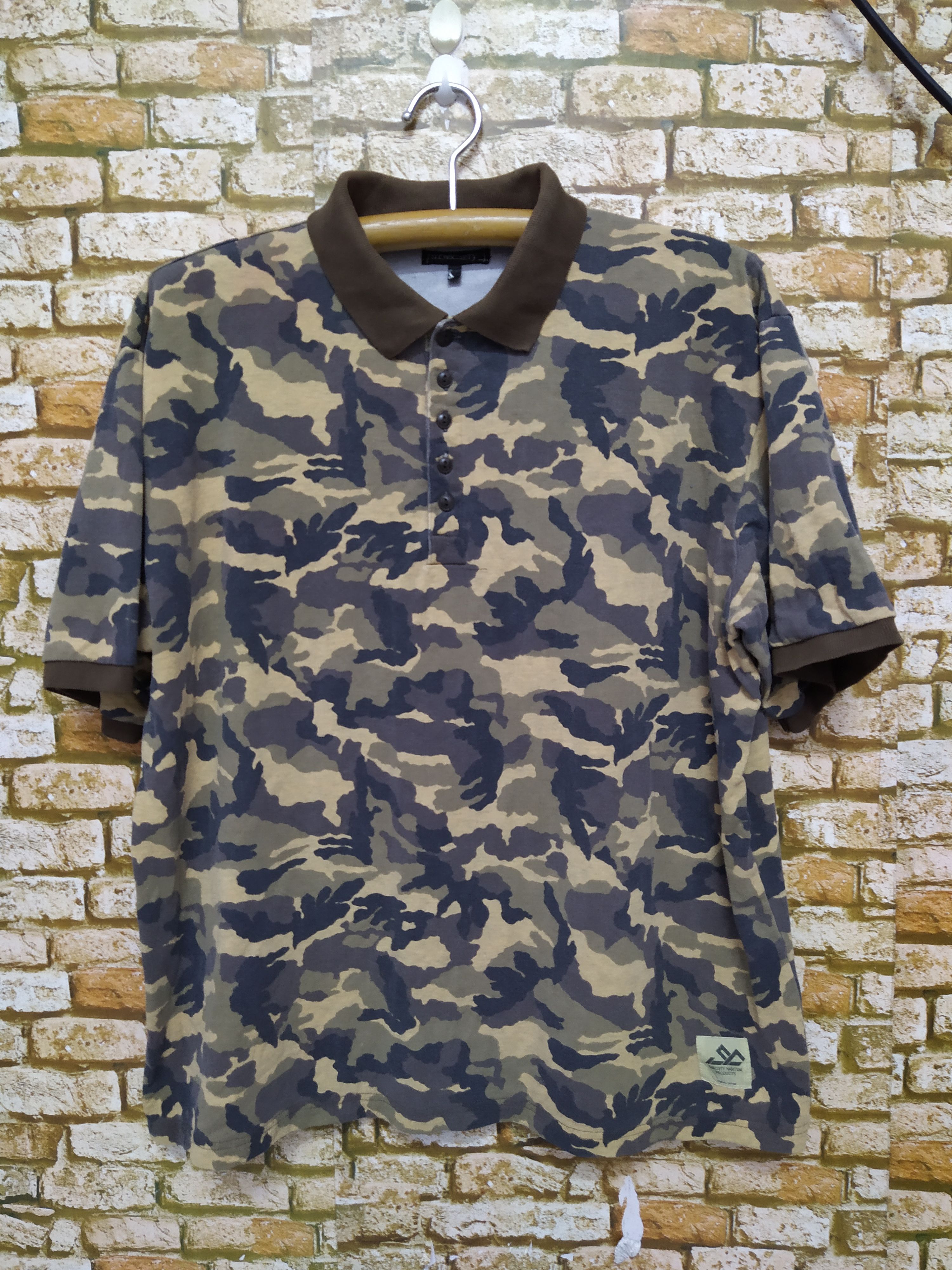 Japanese Brand SUBCIETY JAPAN CAMO POLO (B498) Size US L / EU 52-54 / 3 - 1 Thumbnail