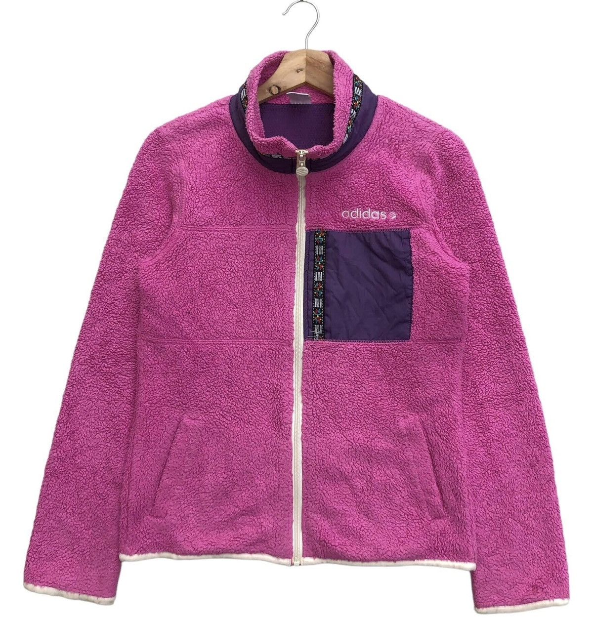Adidas 🔥Accept Binding Offer🔥 Vintage Adidas Fleece Wool Jacket Size L / US 10 / IT 46 - 1 Thumbnail