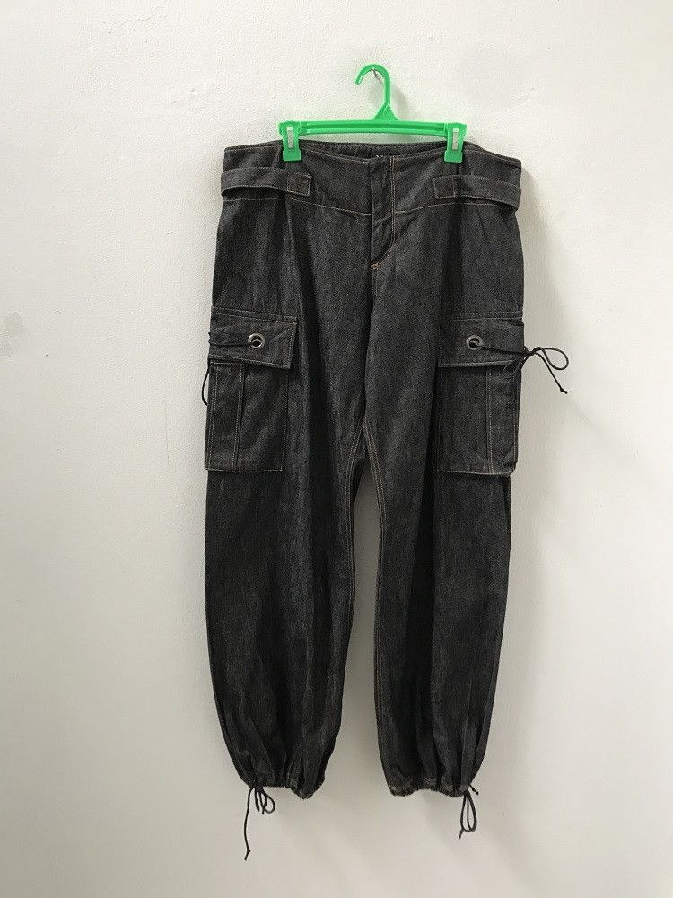 Y's × Yohji Yamamoto Yohji Yamamoto Y's Adjustable Drawstring Baggy Cargo Denim Size US 33 - 2 Thumbnail