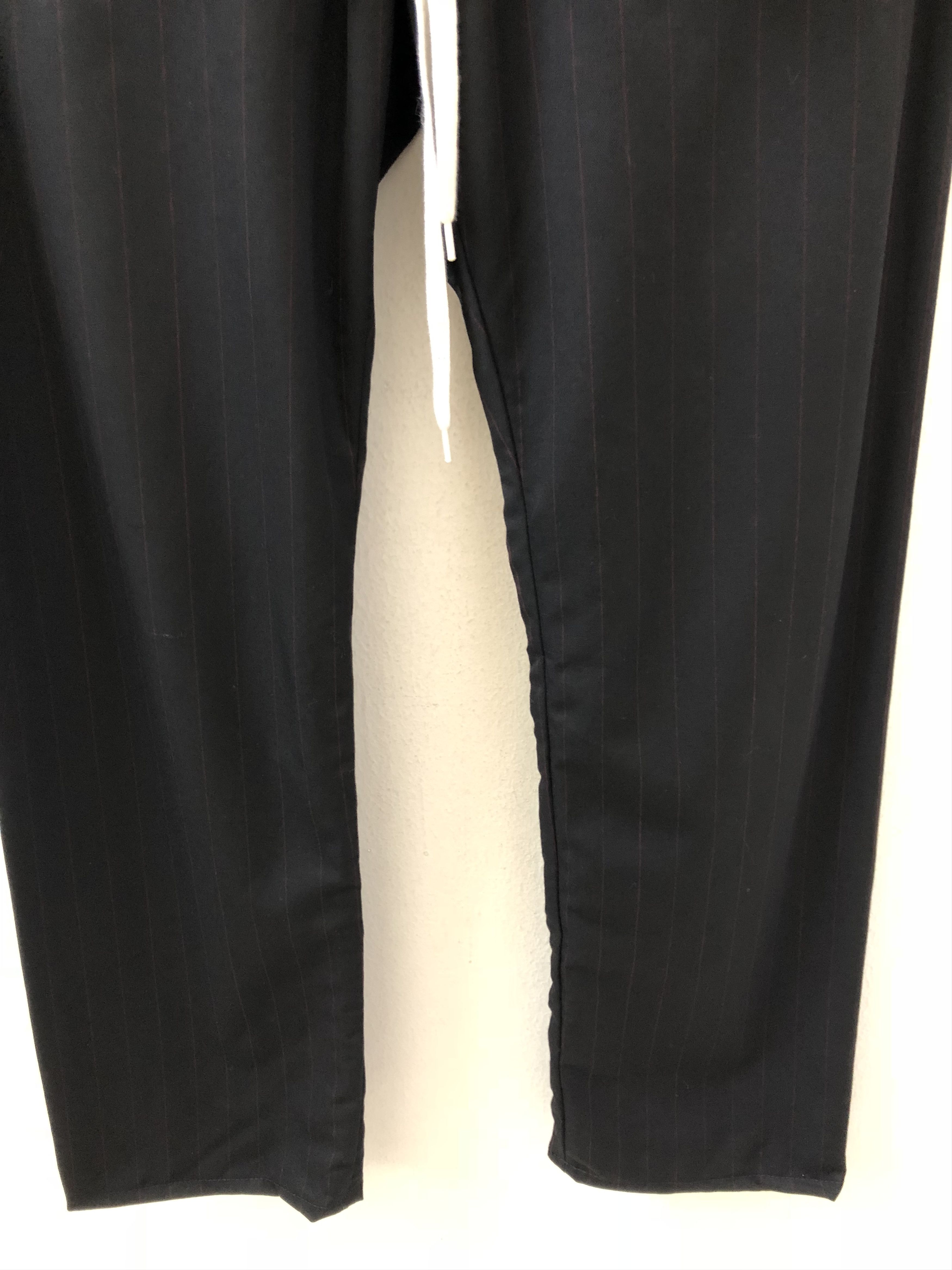 Number (N)ine Stretchable Drawstring Waist Pinstripe Wool Cargo Trouser Size US 31 - 3 Thumbnail