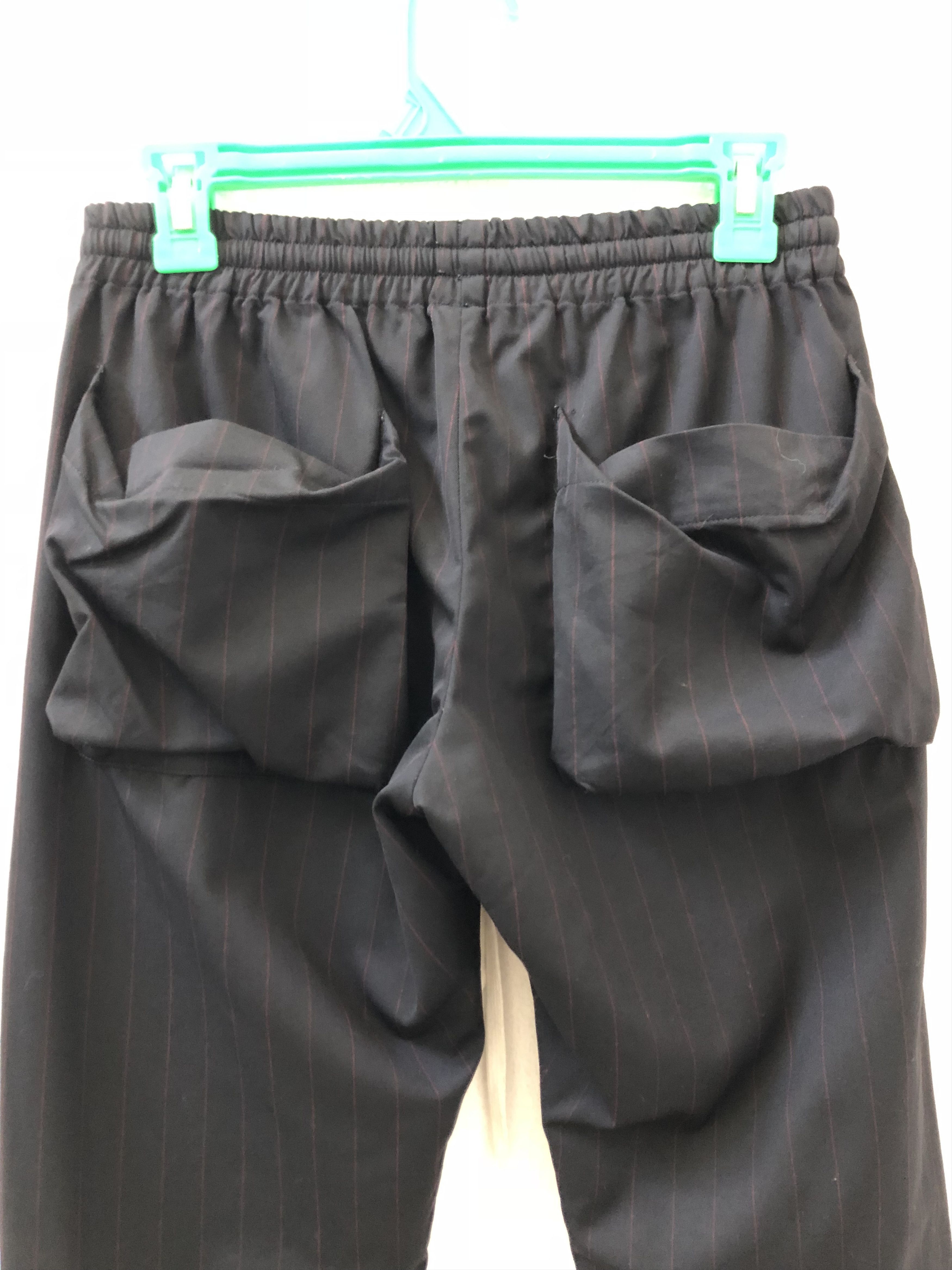 Number (N)ine Stretchable Drawstring Waist Pinstripe Wool Cargo Trouser Size US 31 - 7 Thumbnail