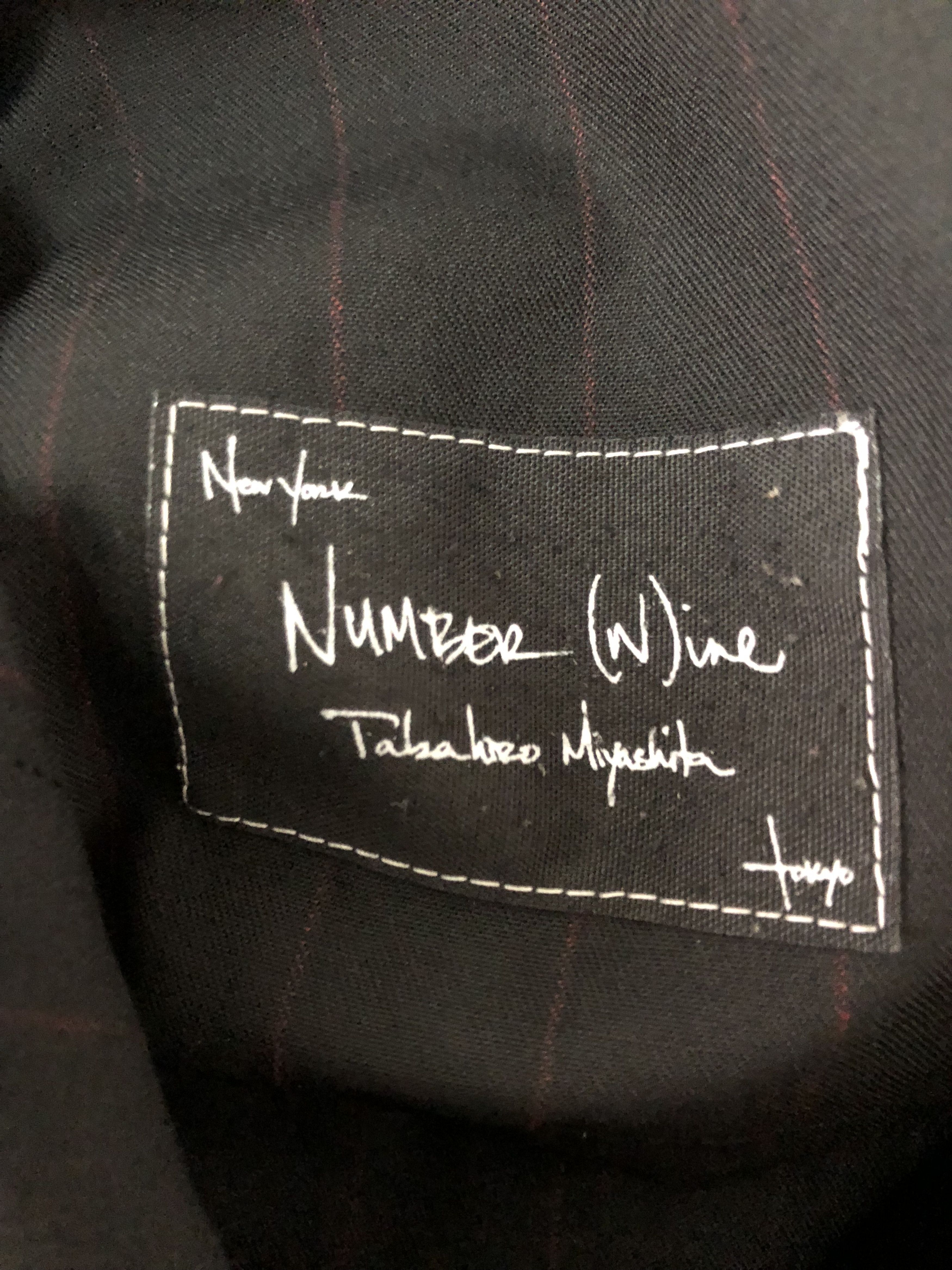 Number (N)ine Stretchable Drawstring Waist Pinstripe Wool Cargo Trouser Size US 31 - 16 Thumbnail