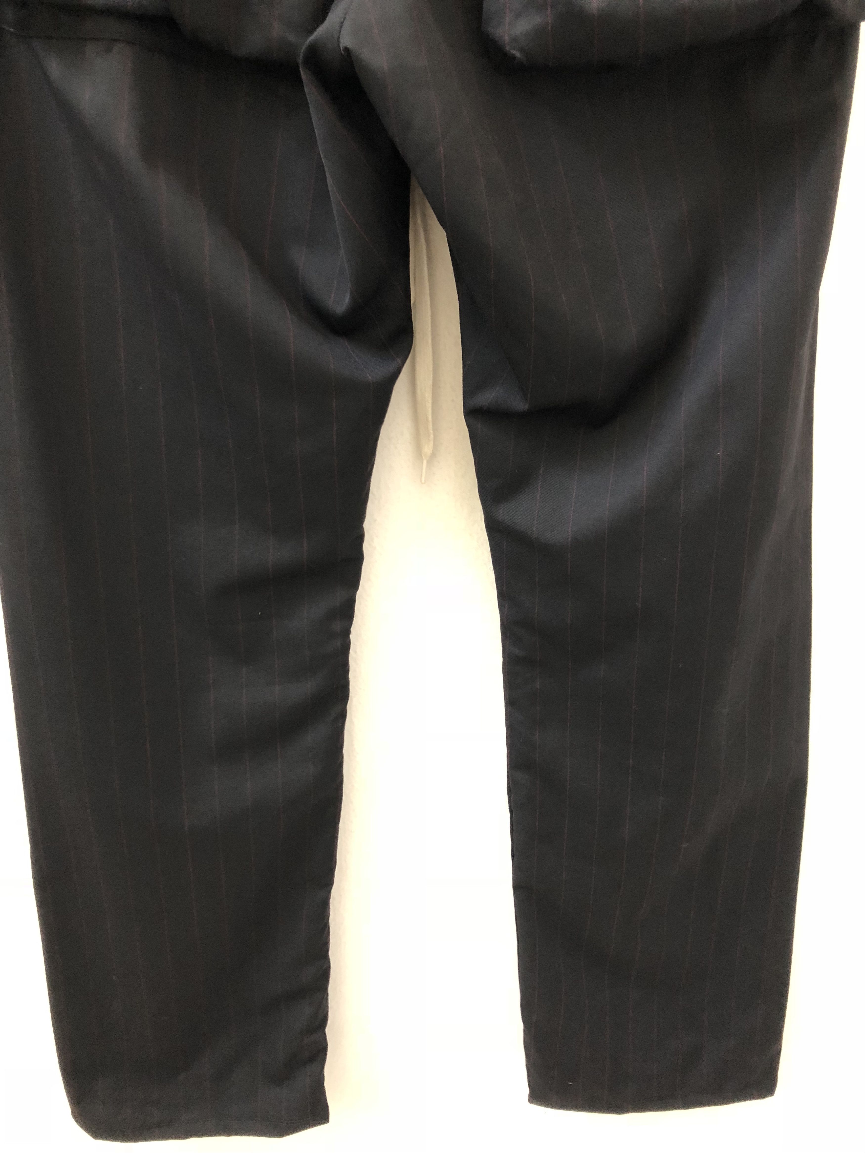 Number (N)ine Stretchable Drawstring Waist Pinstripe Wool Cargo Trouser Size US 31 - 8 Thumbnail