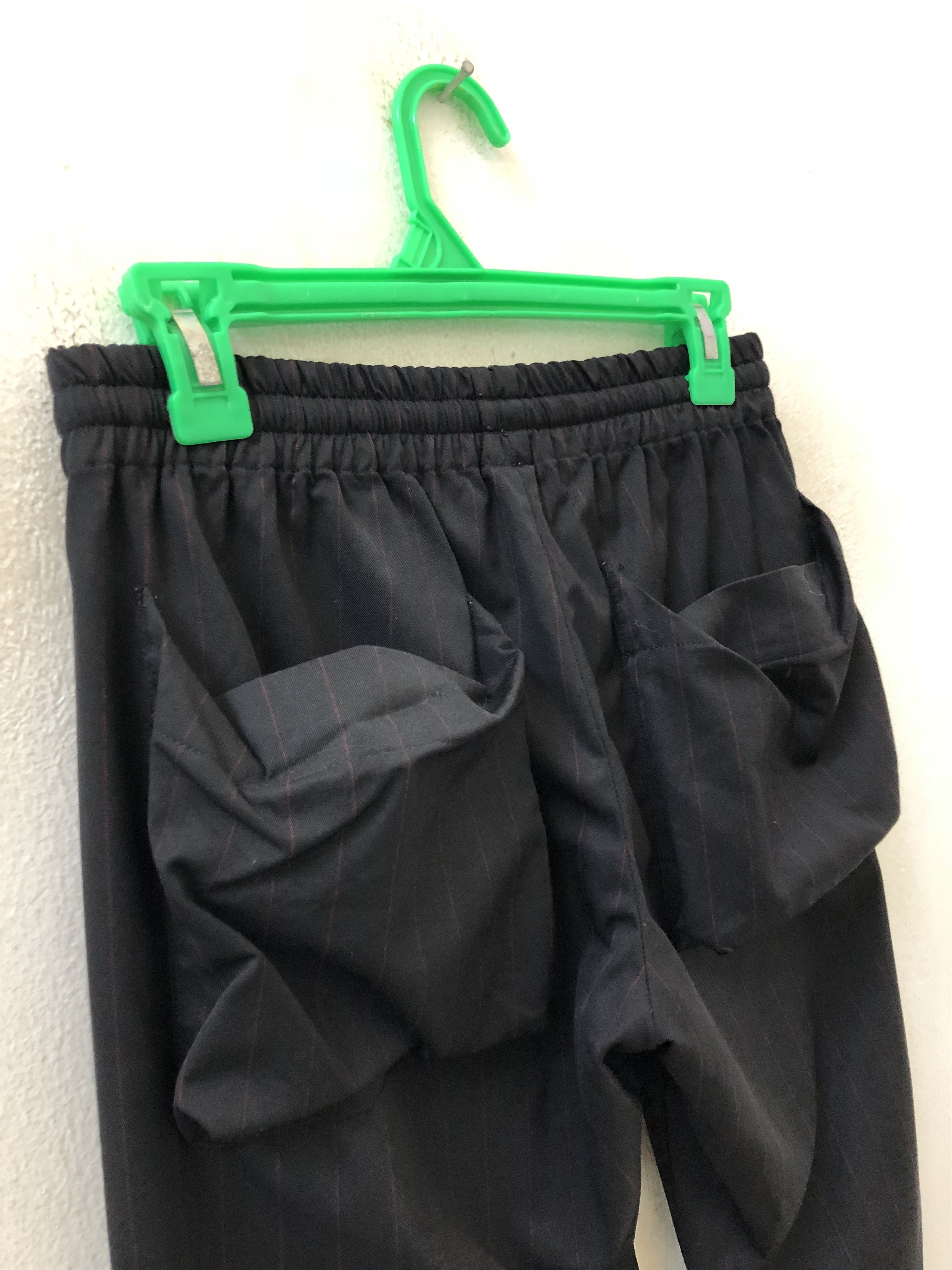 Number (N)ine Stretchable Drawstring Waist Pinstripe Wool Cargo Trouser Size US 31 - 9 Thumbnail