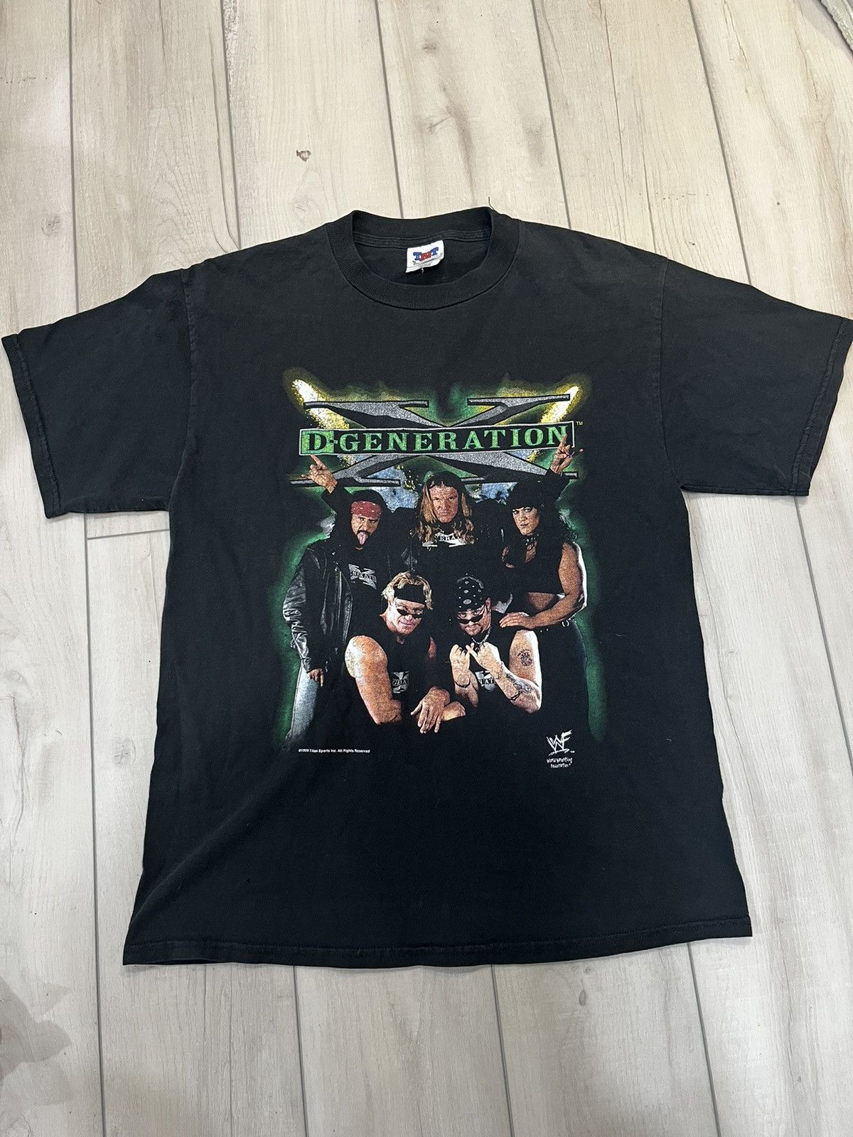 Vintage Y2K D Generation store X WWF Wrestling T Shirt Men's Large WWE AOP Graphic