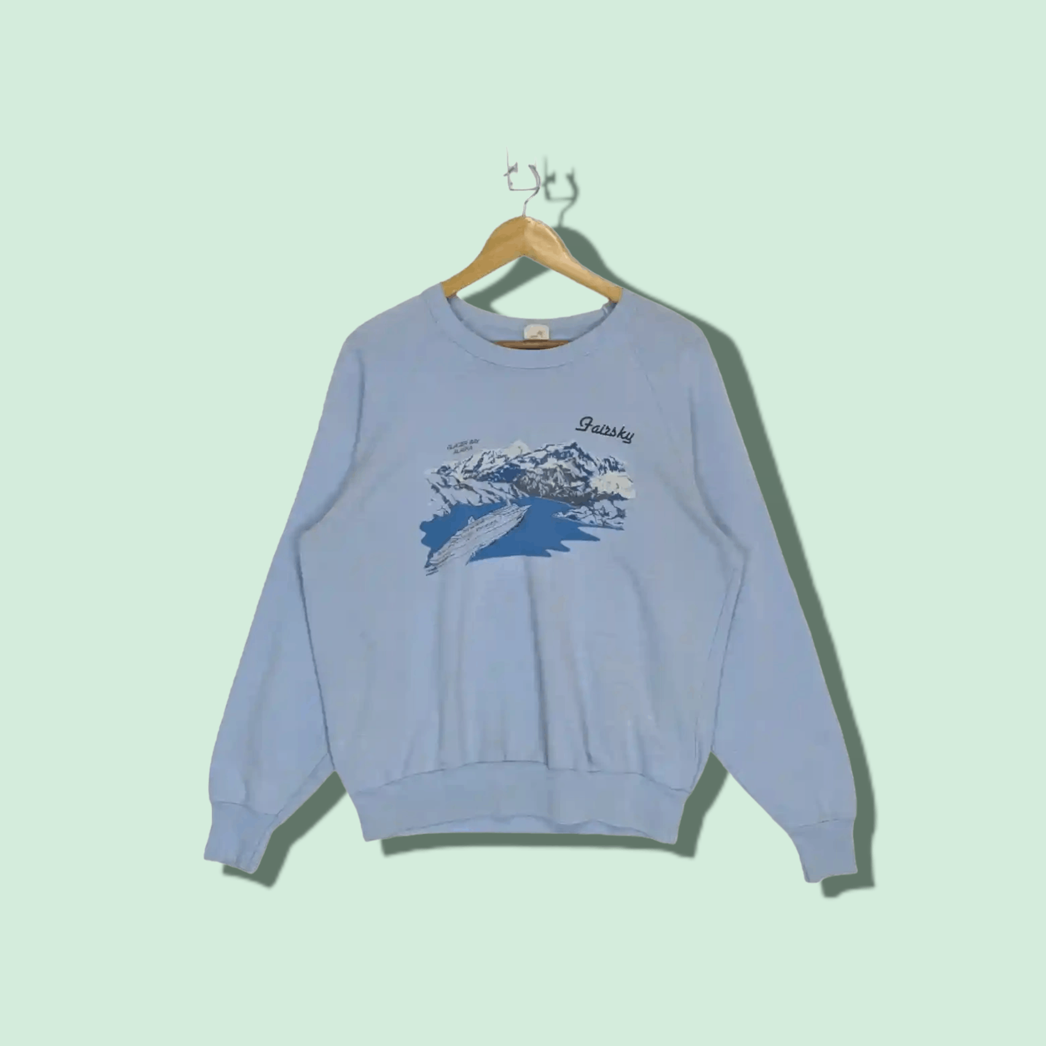 Vintage 1986 FAIRSKY SHIP Glacier Bay Alaska Press Photo Sweatshirt Size XL / US 12-14 / IT 48-50 - 1 Thumbnail