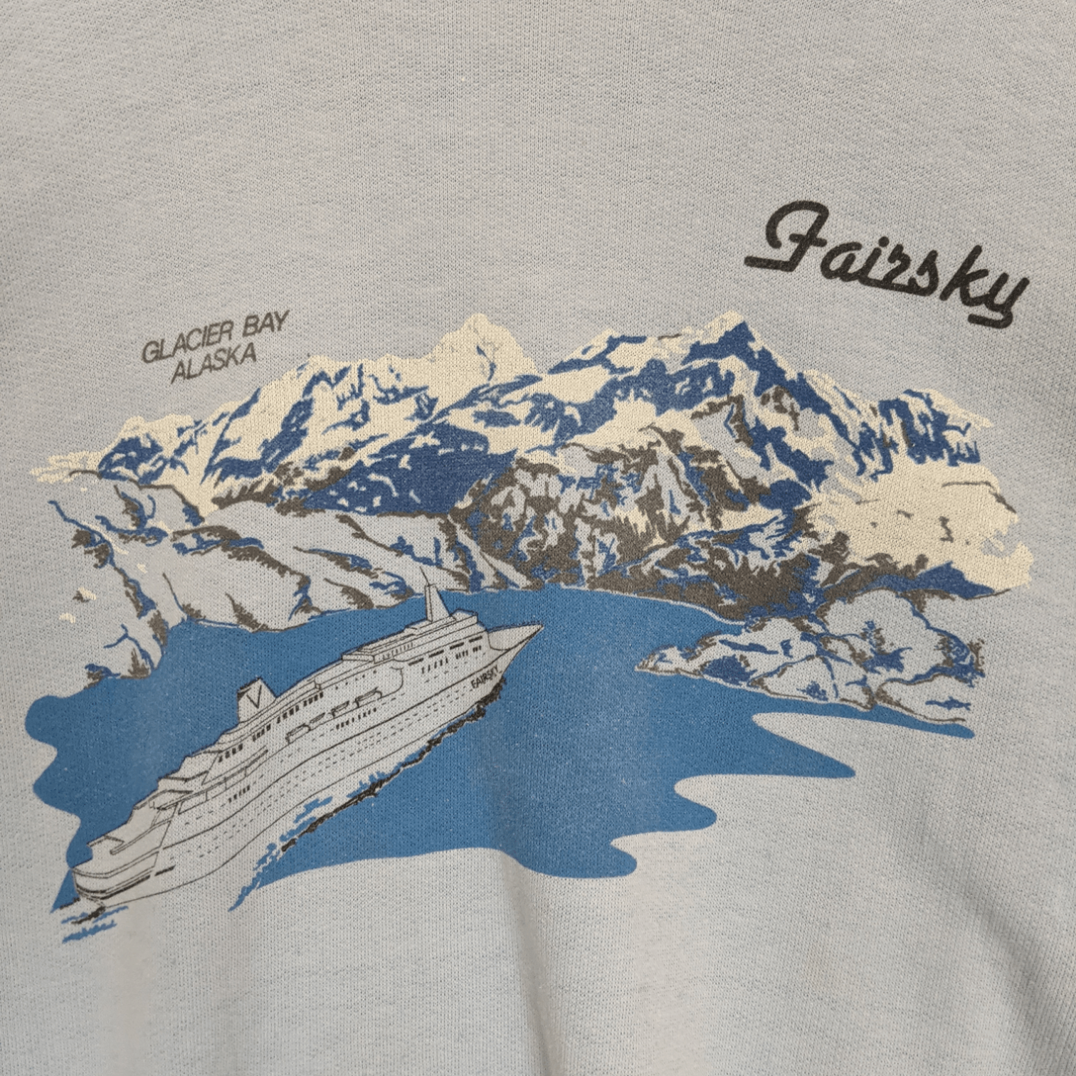 Vintage 1986 FAIRSKY SHIP Glacier Bay Alaska Press Photo Sweatshirt Size XL / US 12-14 / IT 48-50 - 5 Thumbnail