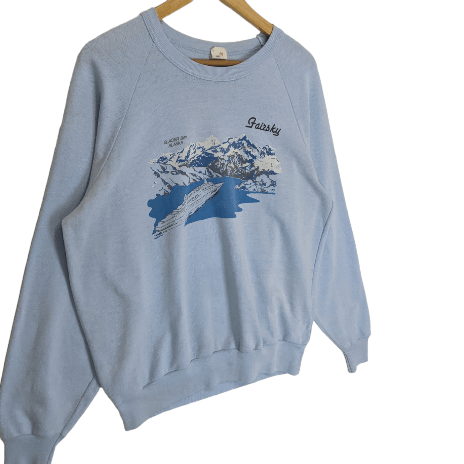 Vintage 1986 FAIRSKY SHIP Glacier Bay Alaska Press Photo Sweatshirt Size XL / US 12-14 / IT 48-50 - 2 Thumbnail