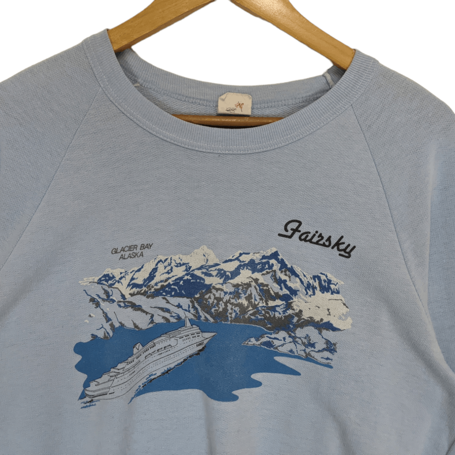 Vintage 1986 FAIRSKY SHIP Glacier Bay Alaska Press Photo Sweatshirt Size XL / US 12-14 / IT 48-50 - 4 Thumbnail