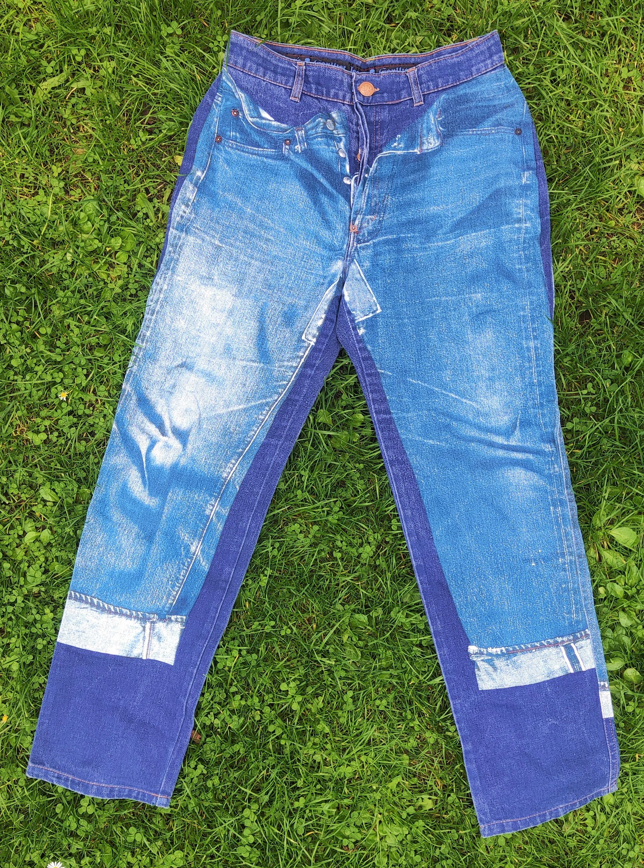 Jean Paul Gaultier Jean Paul Gaultier Jeans Denim Optic Opctical Illusion Pants Size US 29 - 1 Thumbnail
