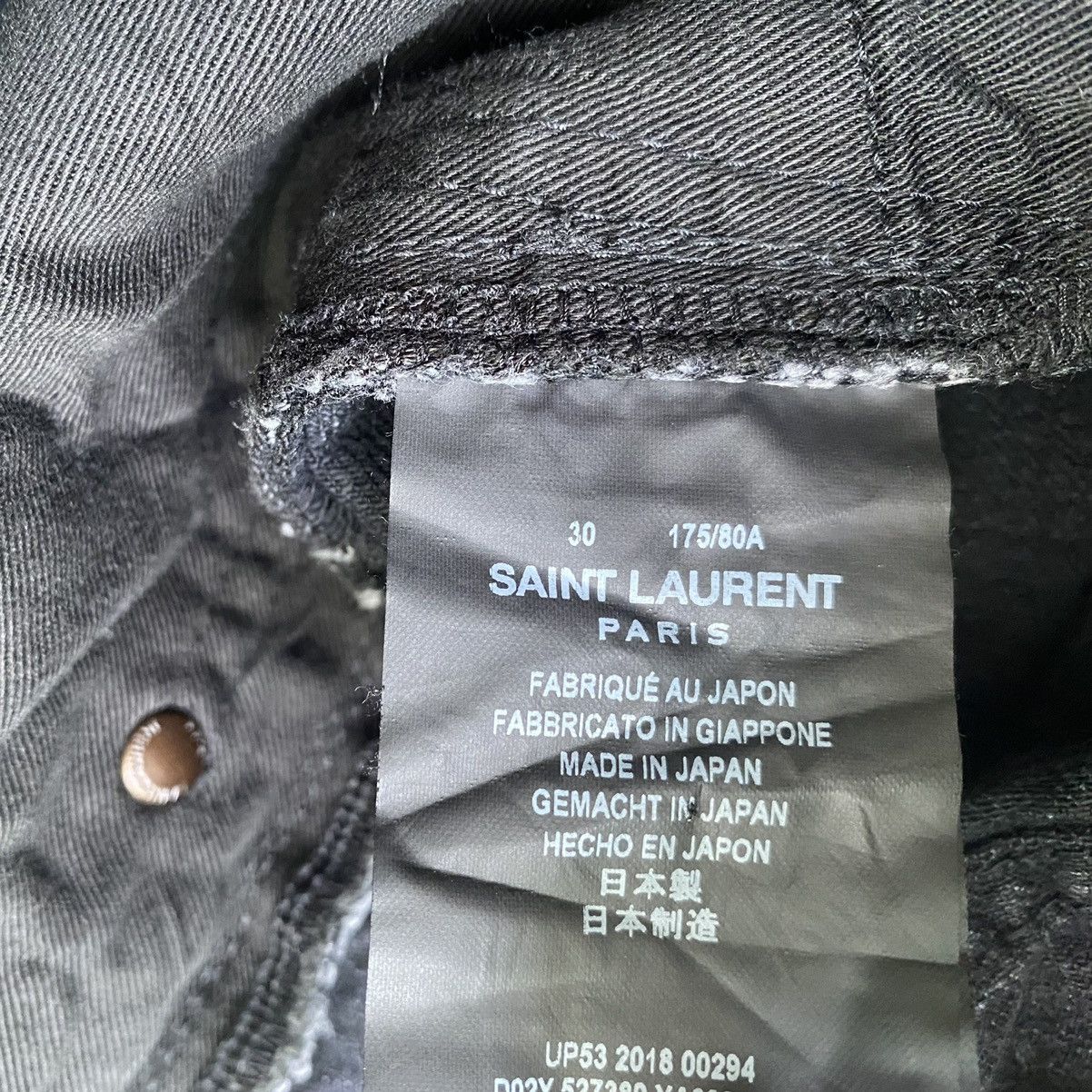 Saint Laurent Paris Fall 18 Black Wash Distressed Jeans Size US 31 - 6 Thumbnail