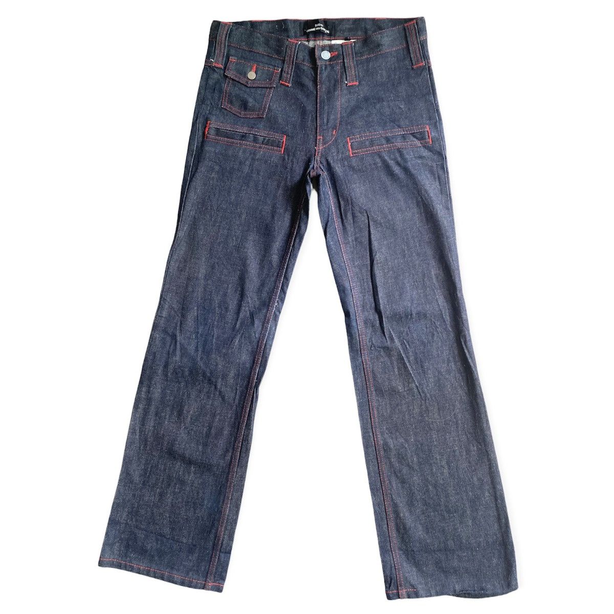 Comme des Garcons Wideleg Belted Raw Denim Jeans | Grailed