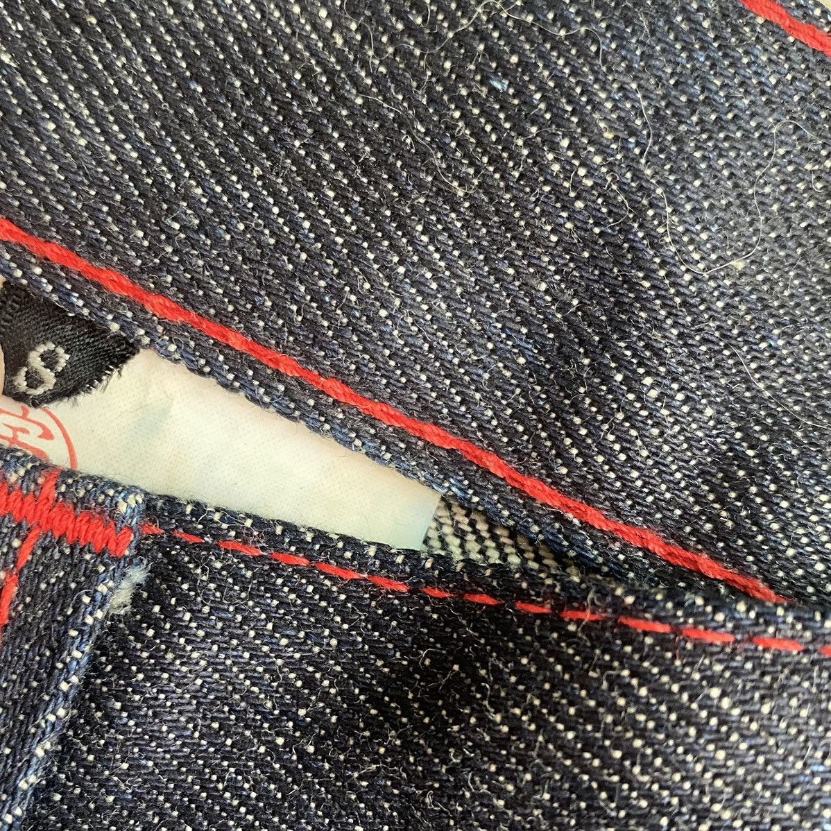 Comme des Garcons Raw Denim Red Stitched Bootcut Jeans Size US 31 - 6 Thumbnail