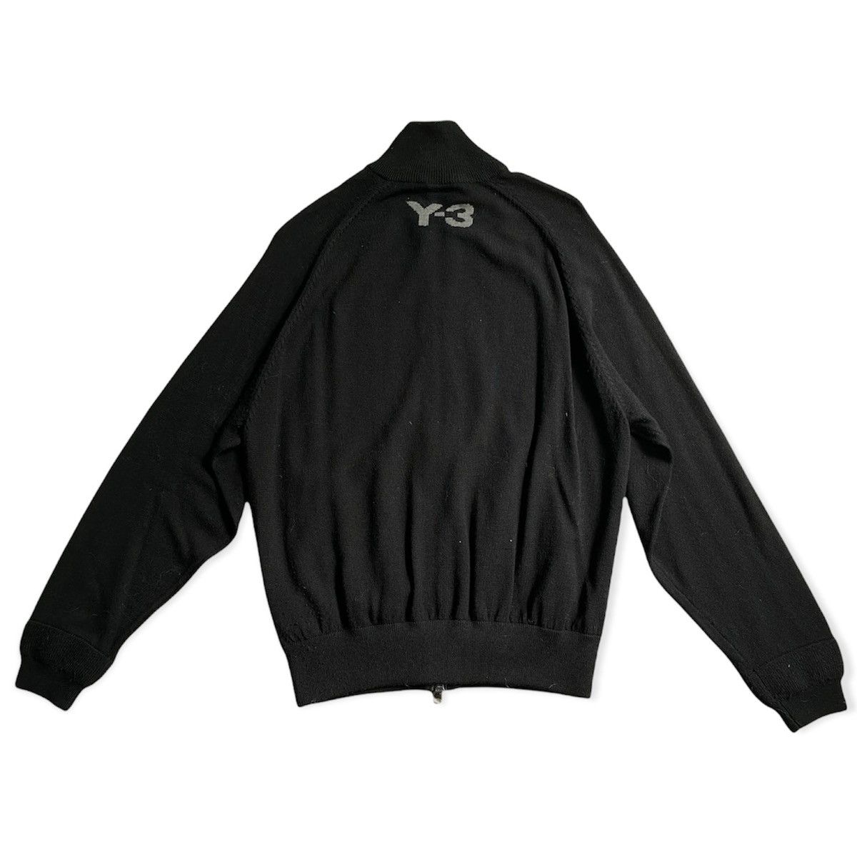 image of Y 3 x Yohji Yamamoto Black Wool Mock Neck Oversize Jacket, Men's (Size Small)