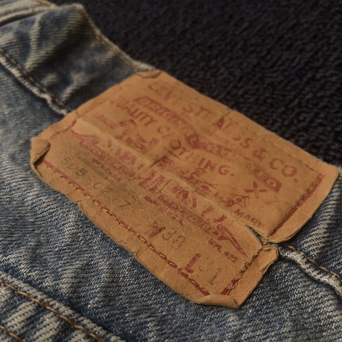 Levi's Vintage 80s Levis 505 Regular Fit Straight Denim Jeans 38x31 Size US 38 / EU 54 - 5 Thumbnail
