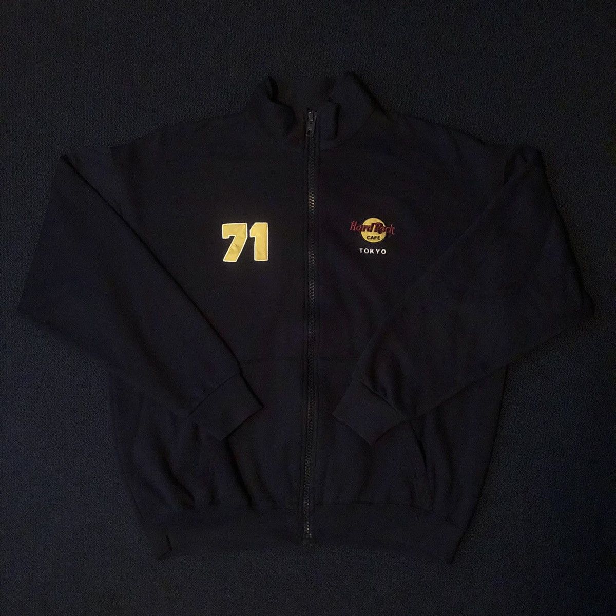 Hard Rock Cafe Vintage 1990s Hard Rock Cafe Tokyo Japan 71 Zip Up Jacket Size US XL / EU 56 / 4 - 1 Thumbnail