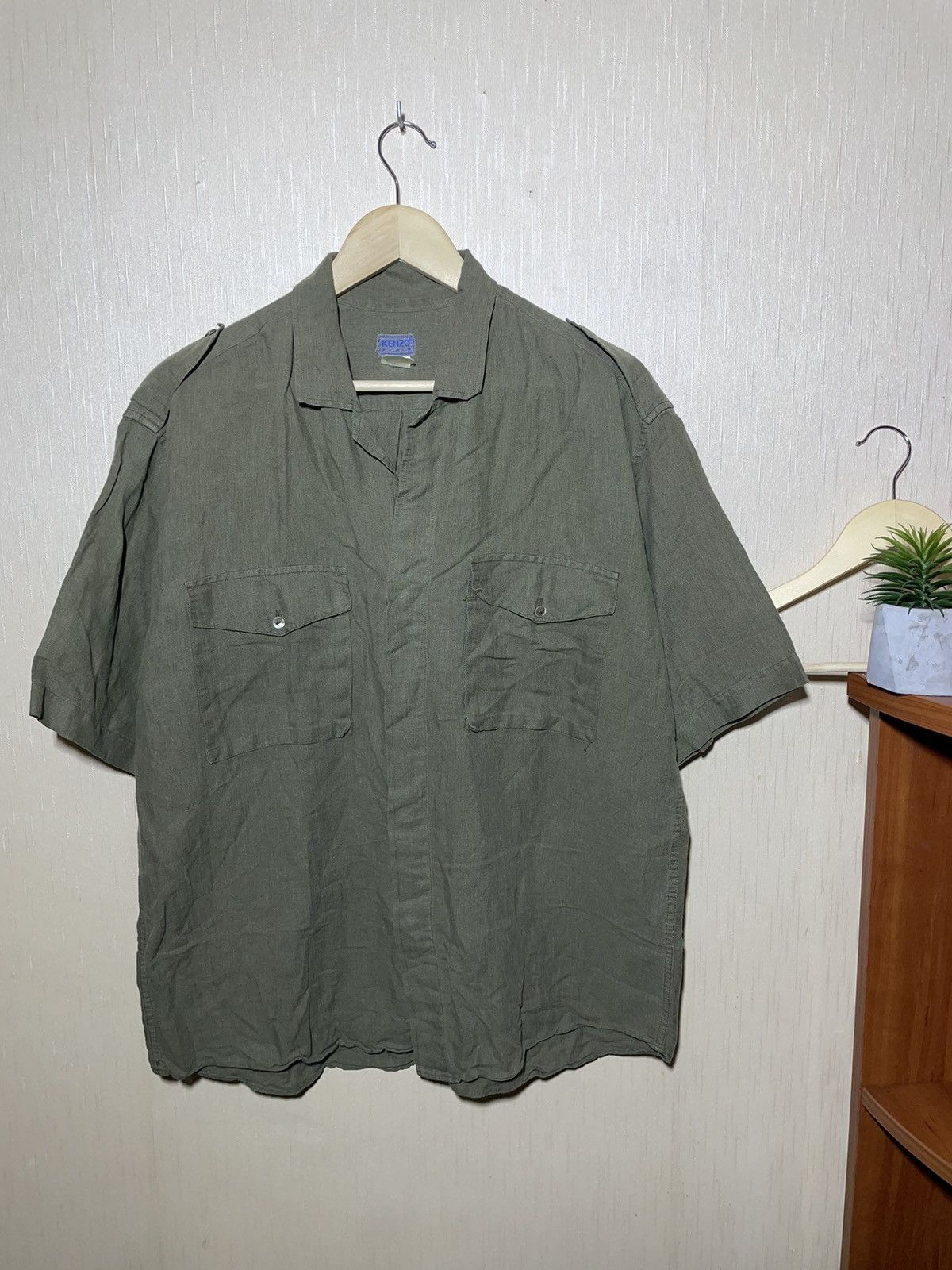 Kenzo × Vintage Kenzo vintage linen military shirt Size US M / EU 48-50 / 2 - 1 Thumbnail
