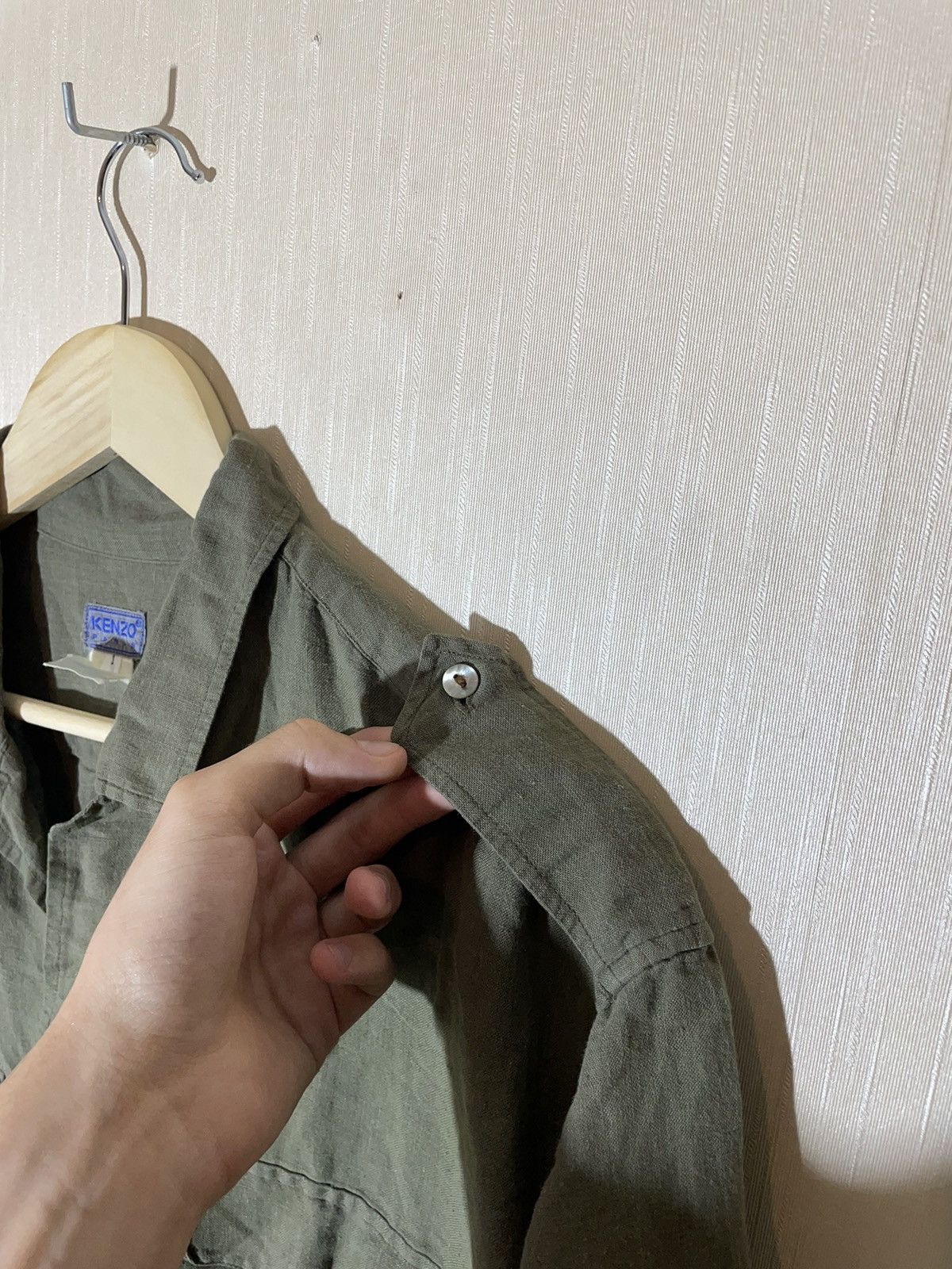 Kenzo × Vintage Kenzo vintage linen military shirt Size US M / EU 48-50 / 2 - 4 Thumbnail