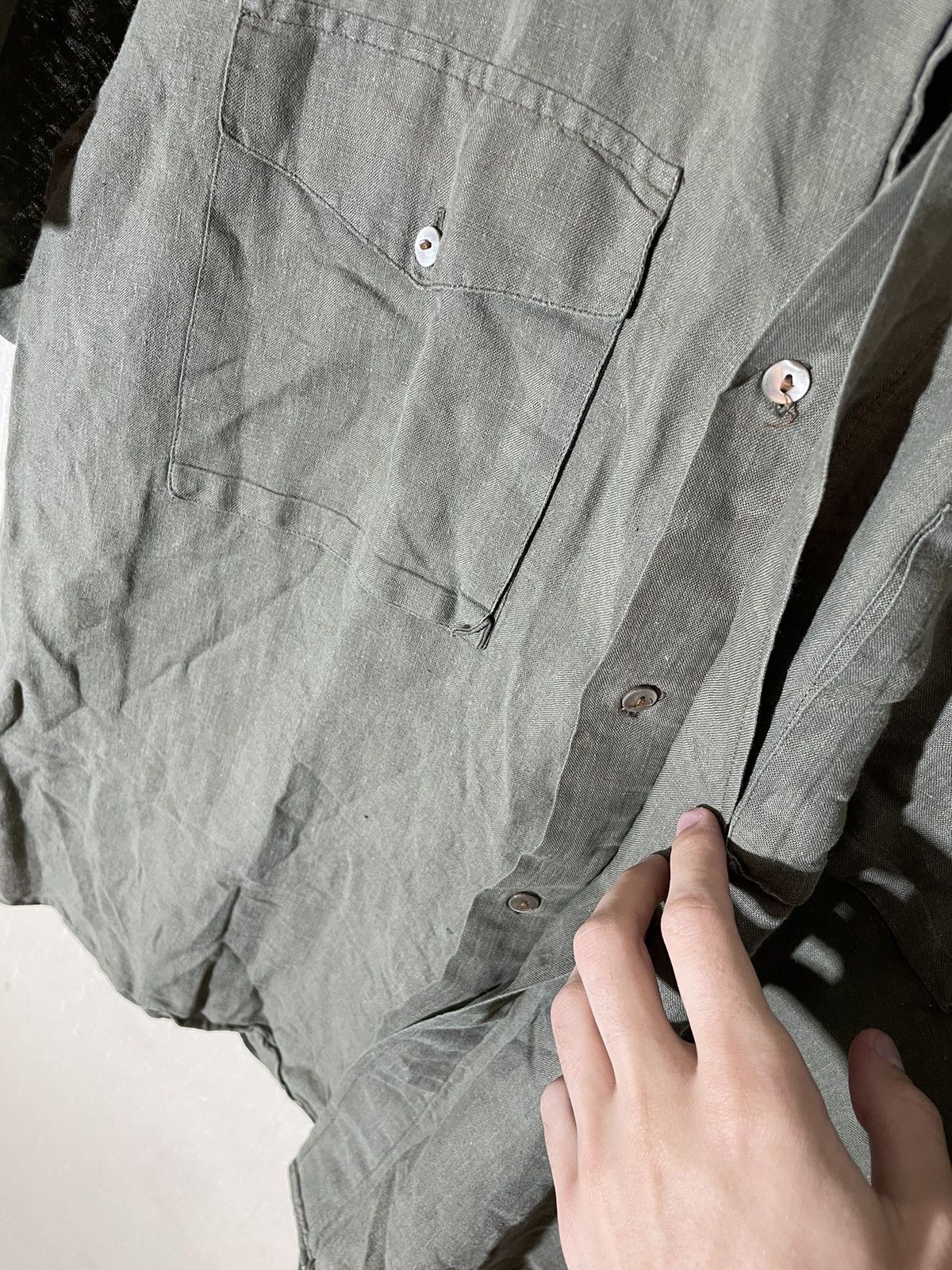 Kenzo × Vintage Kenzo vintage linen military shirt Size US M / EU 48-50 / 2 - 7 Thumbnail