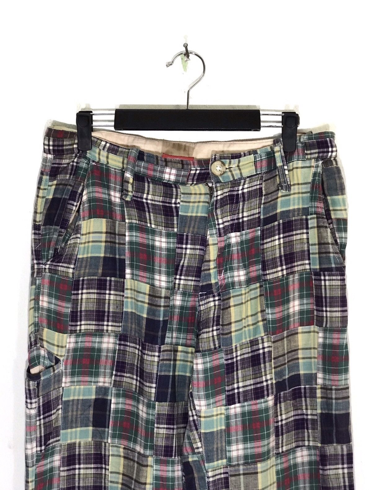 If Six Was Nine × Japanese Brand Halation Patchwork Checkered Tartan Light Pant Size US 32 / EU 48 - 2 Thumbnail